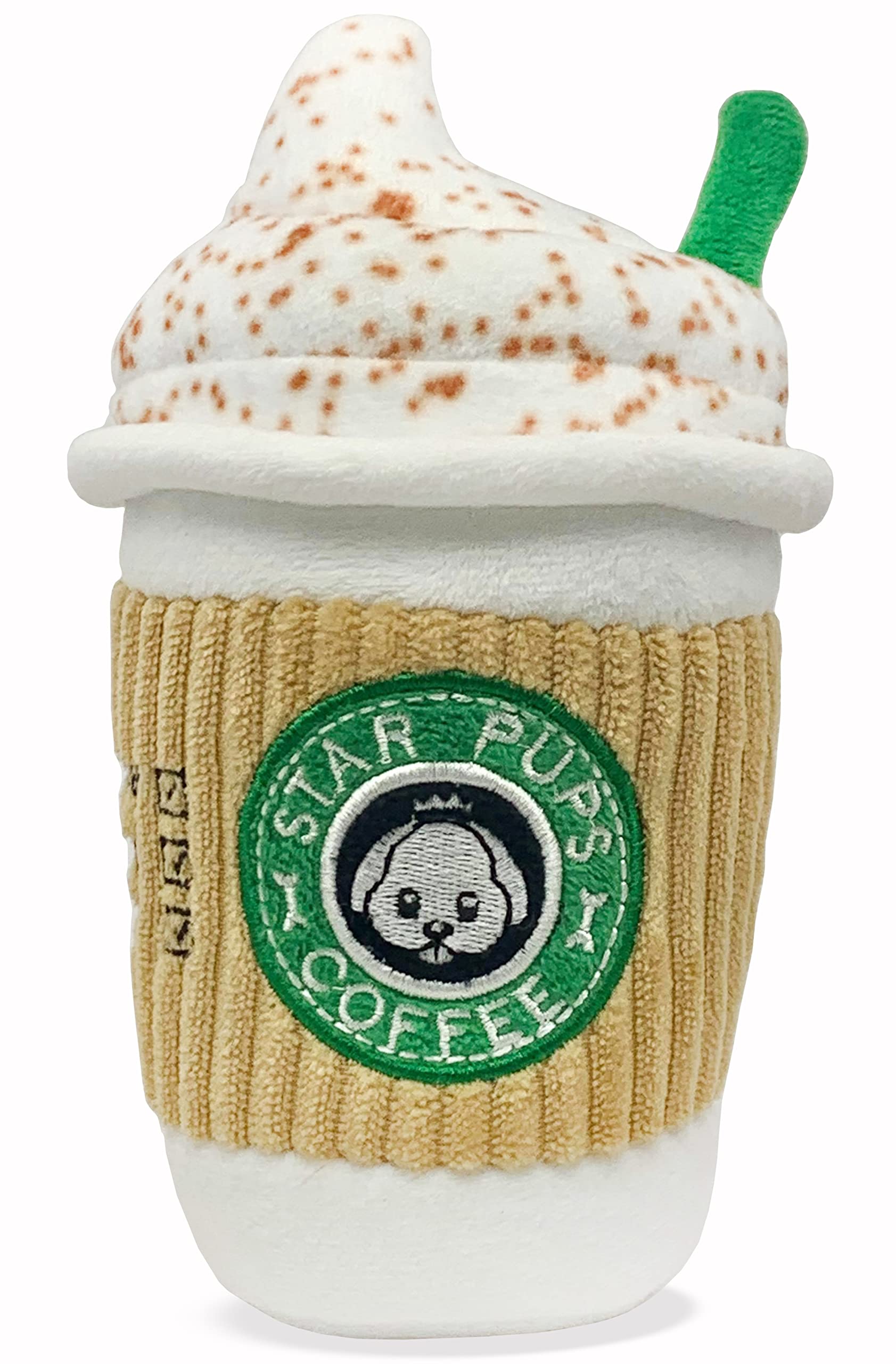 Parody Star Pups Coffee Dog Toy Pup'Kin Spice Latte - Fall Funny Parody Plush Squeaky Holiday Toys For Medium, Small And Large -