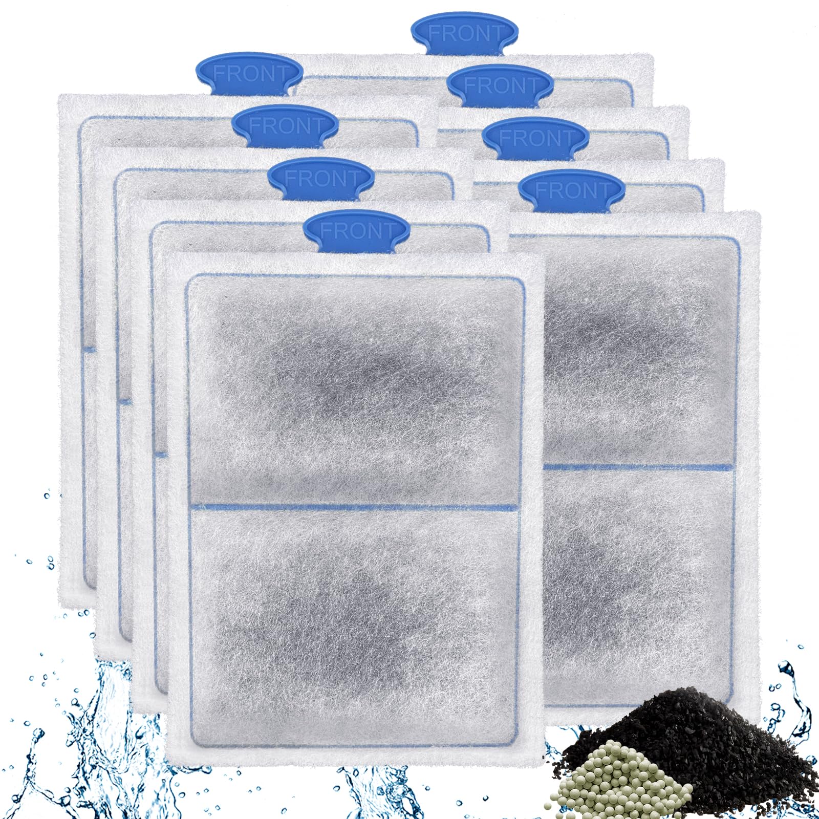 Driamor 8 Pack Fish Tank Filter Cartridges For Top Fin Silenstream Pf-L Filter, Large Carbon Replacement Aquarium Filter Cartrid