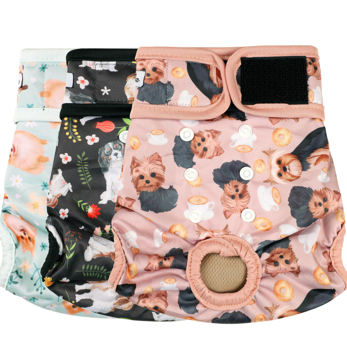 Grecle Dog Diapers Female(3 Pack) - No Leak Reusable Diapers For Doggy Female In Period - Highly Absorbent Dog Heat Panties With Adjustable Snaps Cute Dogs Xl