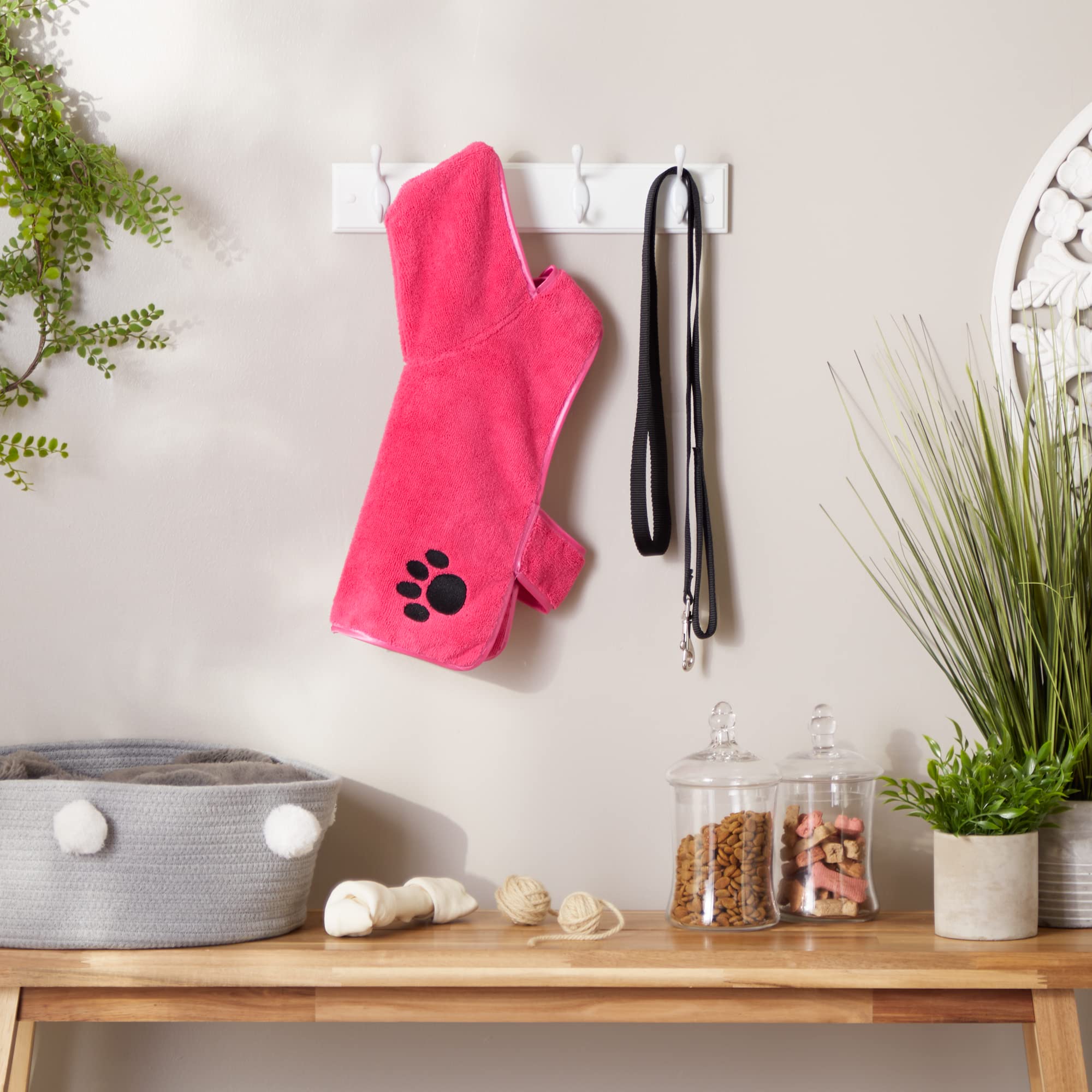 RASPBERRY SORBET - EMBROIDERED PAW SMALL PET ROBE