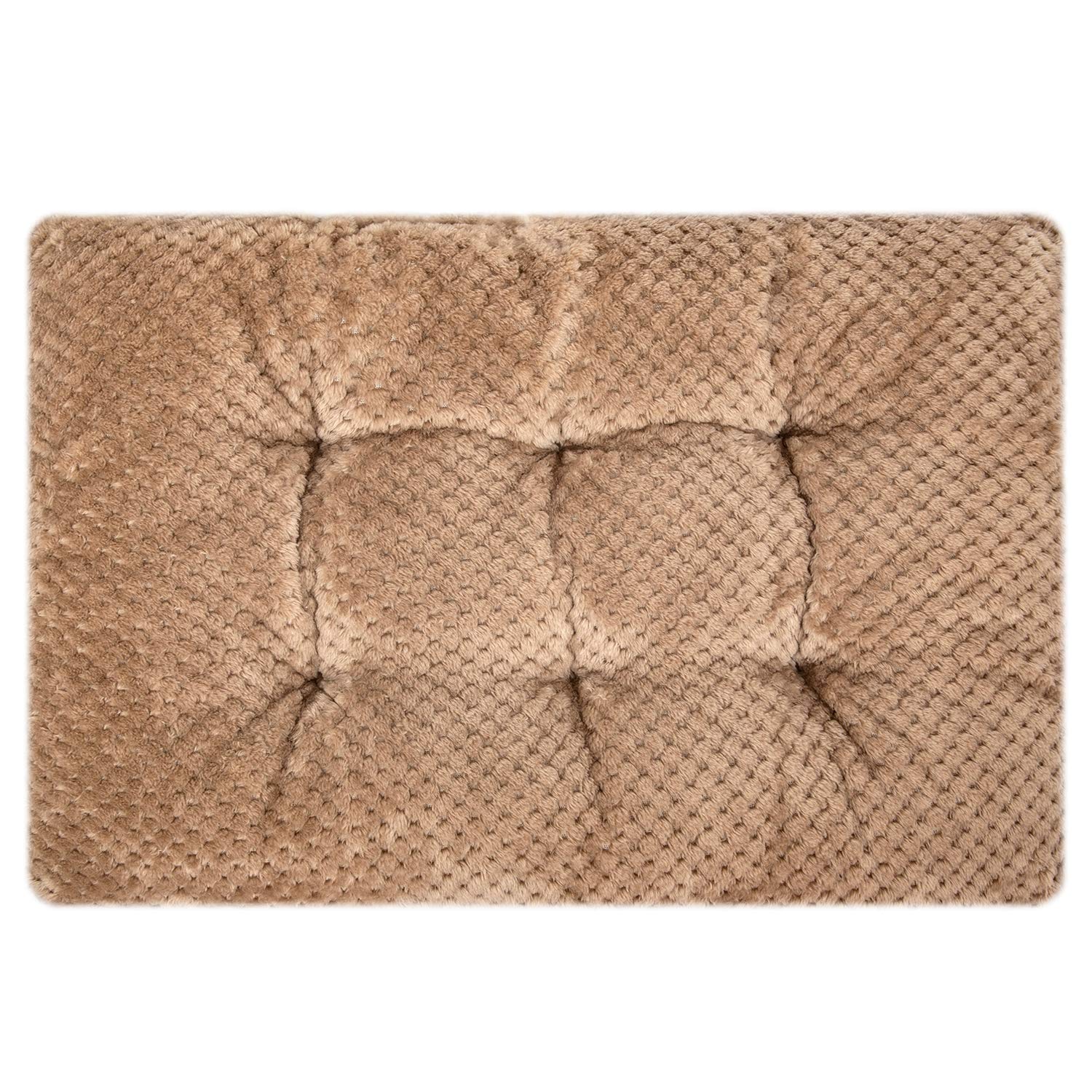 Wonder Miracle Fuzzy Deluxe Pet Beds, Super Plush Dog Or Cat Beds Ideal For Dog Crates, Machine Wash & Dryer Friendly (15' X 23', S-Mocha)