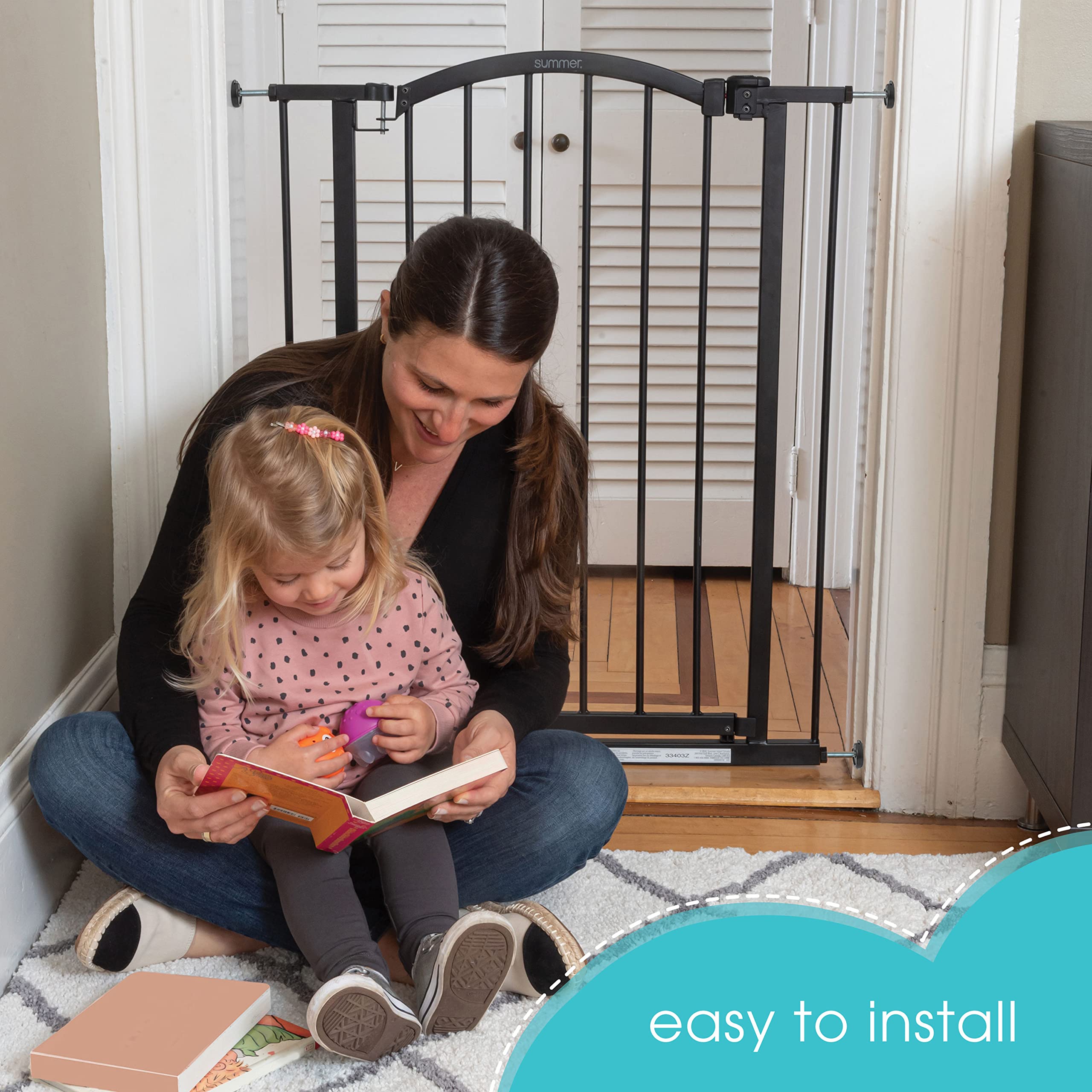 Summer Infant Extra Tall Decor Pet and Baby Gate, 28.75'' - 39.75'' Wide, 36'' Tall, Pressure or Hardware Mount, Install In-betw