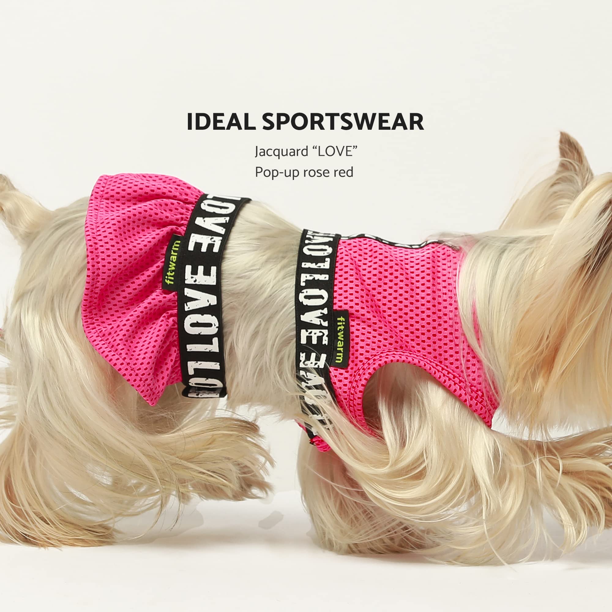 Fitwarm 2 Piece Dog Dress, Athleisure Lightweight Dog Clothes For Small Dogs Girl, Cat Apparel, Rose Pink, Xsmall