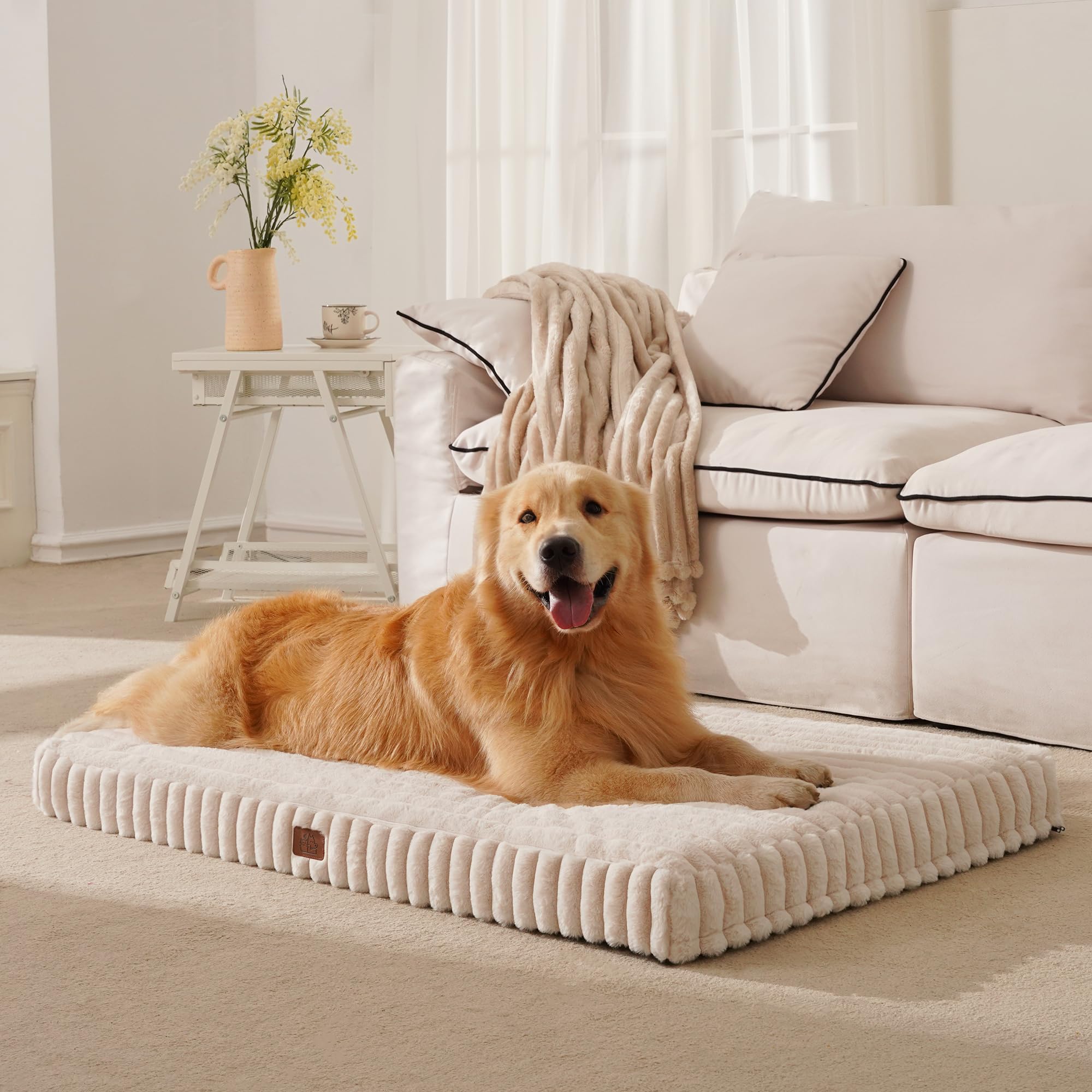 Orthopedic Dog Bed for Extra Large Dog, Waterproof Pet Bed for Crate,Non-Slip Bottom and Egg-Crate Foam with Removable Washable 