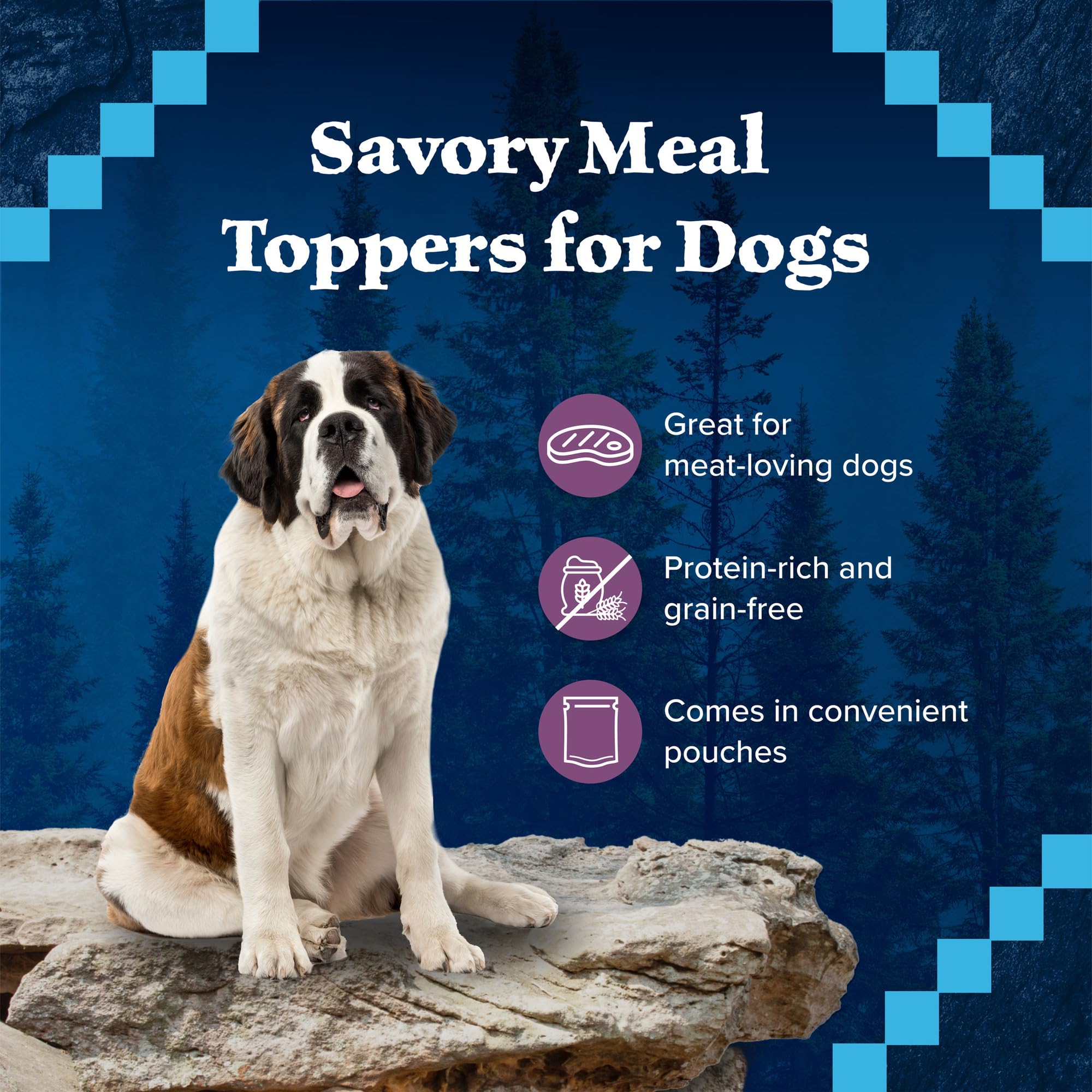 Blue Buffalo Wilderness Trail Toppers Wild Cuts Wet Dog Food, High-Protein & Grain-Free, Made with Natural Ingredients, Chunky B
