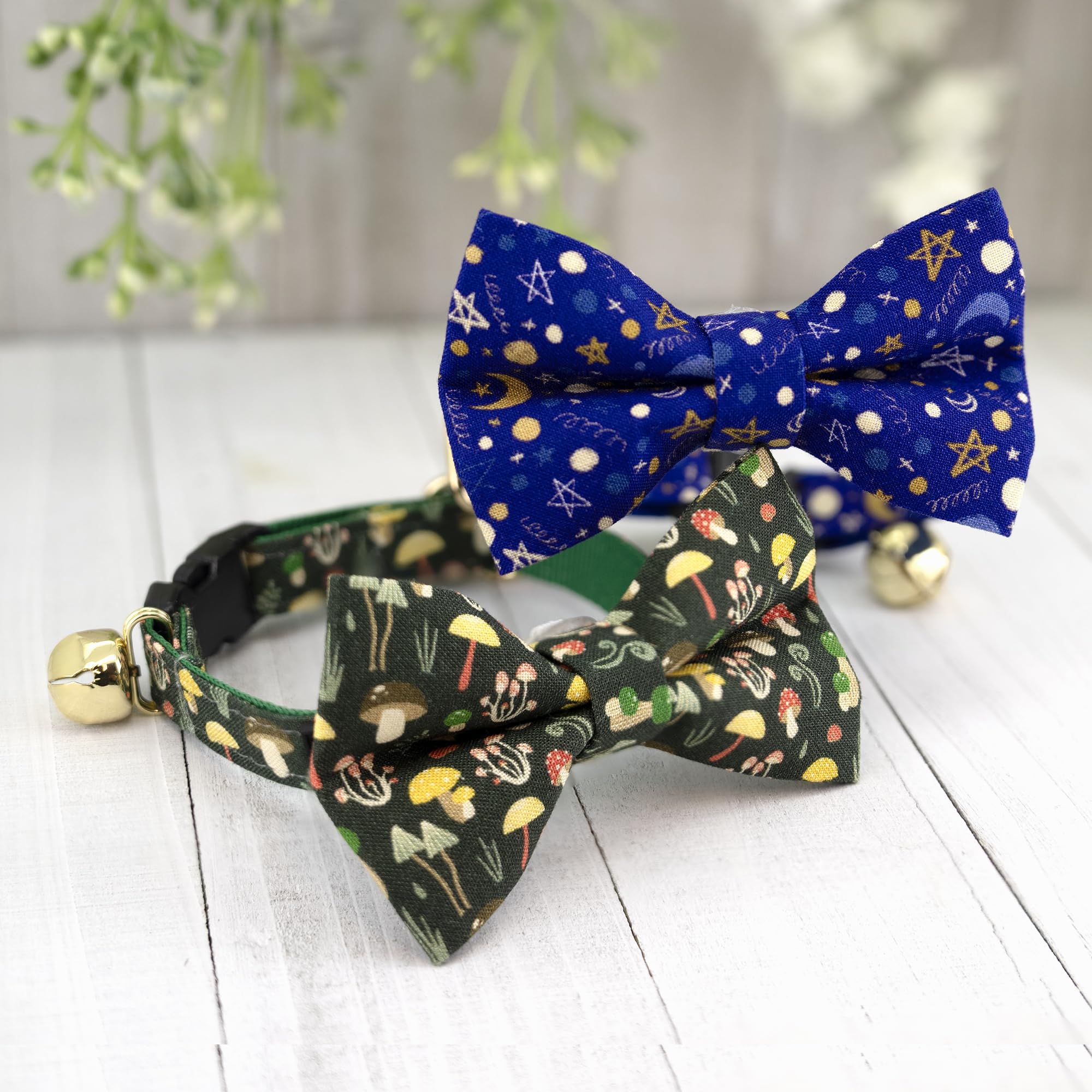 Ultra Joys Cat Collar With Bells - Breakaway & Bowtie For Cats & Kittens - Luna Small