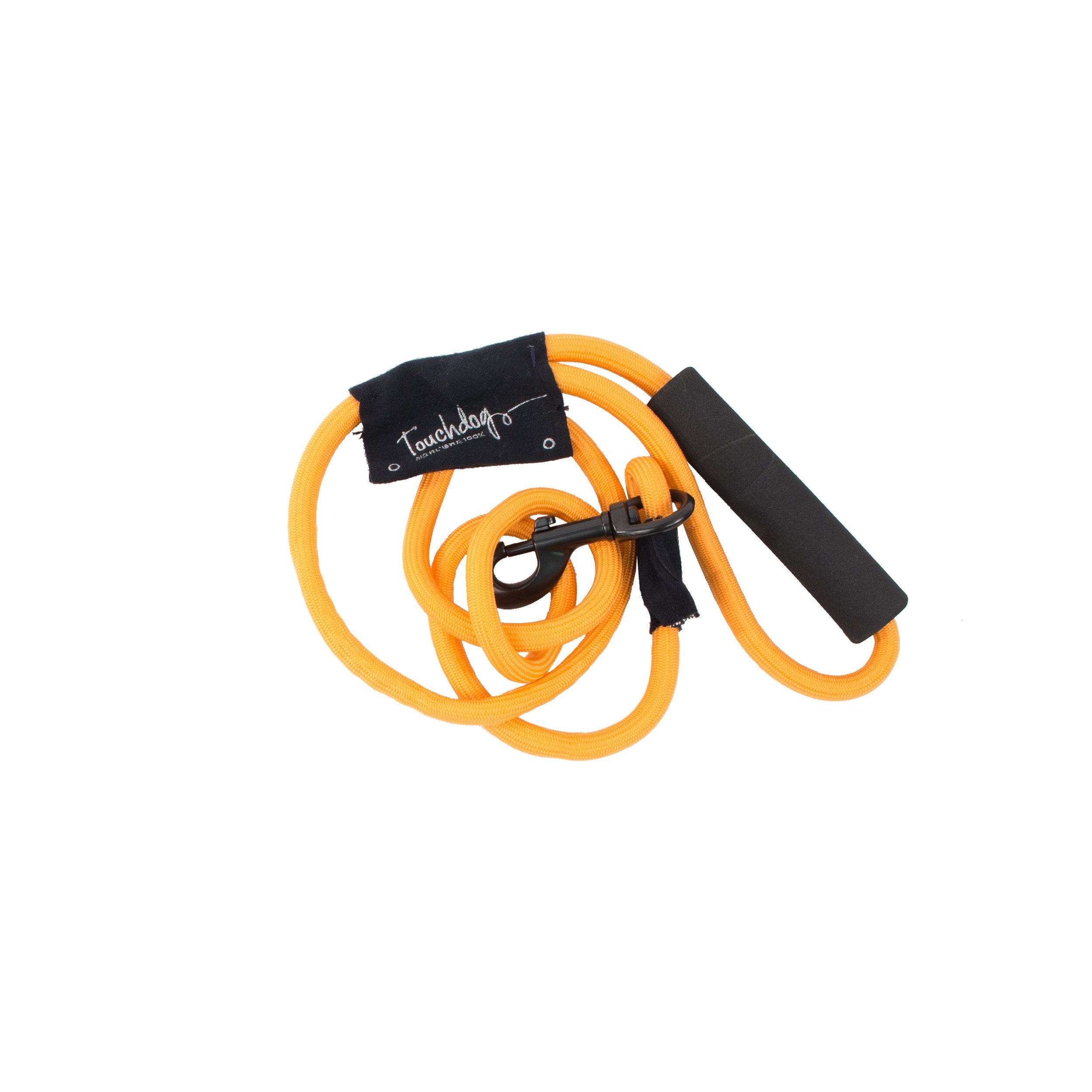 TOUCHDOG 'Reflective-Max' 2-in-1 Premium Performance Adjustable Pet Dog Harness and Leash Combination, Medium, Orange, Charcoal
