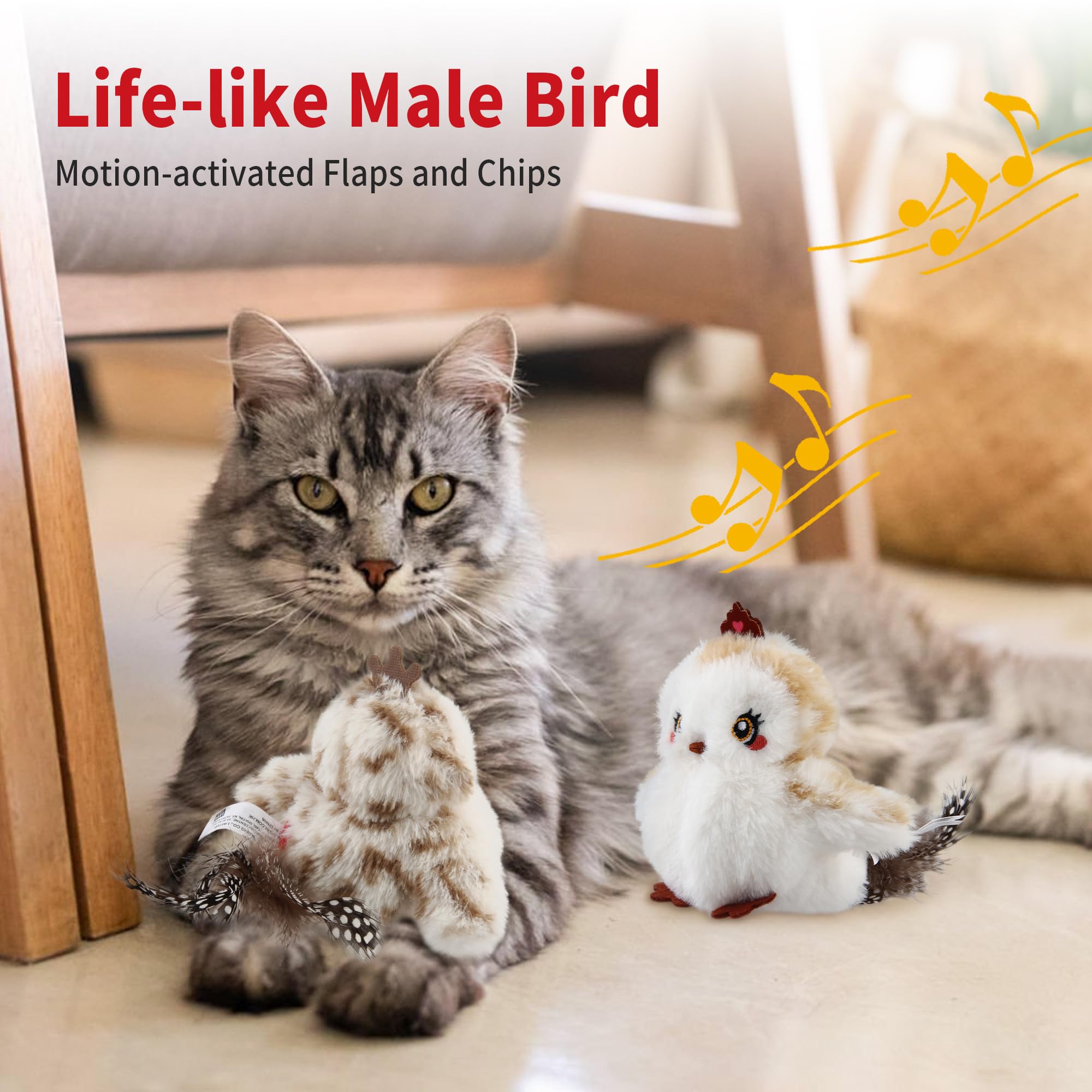 Gigwi Interactive Flapping Cat Toys Catnip, Electronic Flappy Toys Motion Activated, Automatic Cat Toys for Indoor Cats, USB Rec