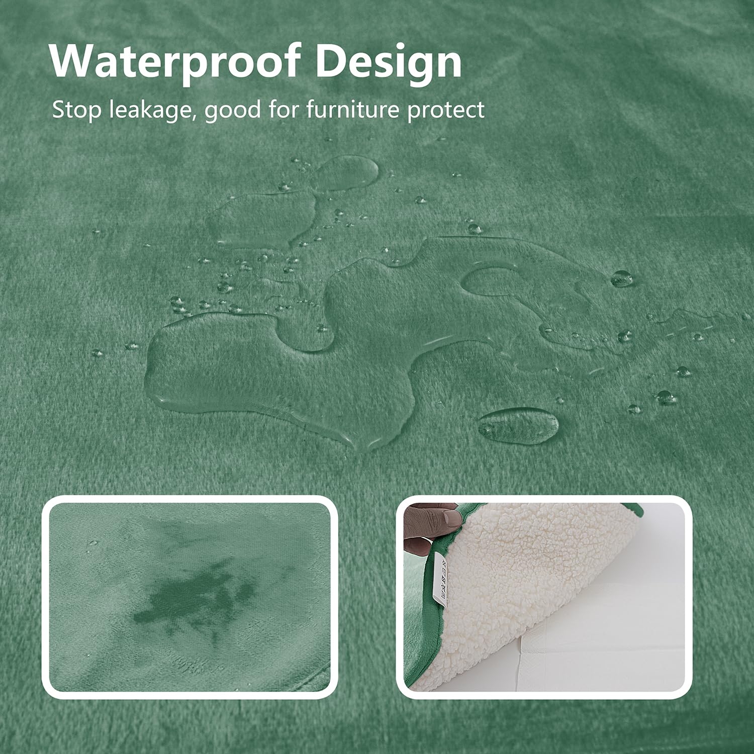 Bigbeer Waterproof Dog Blankets For Small Dogs, Washable Pet Blanket For Indoor Cats, Plush Sherpa Puppy Throw Furniture Protect