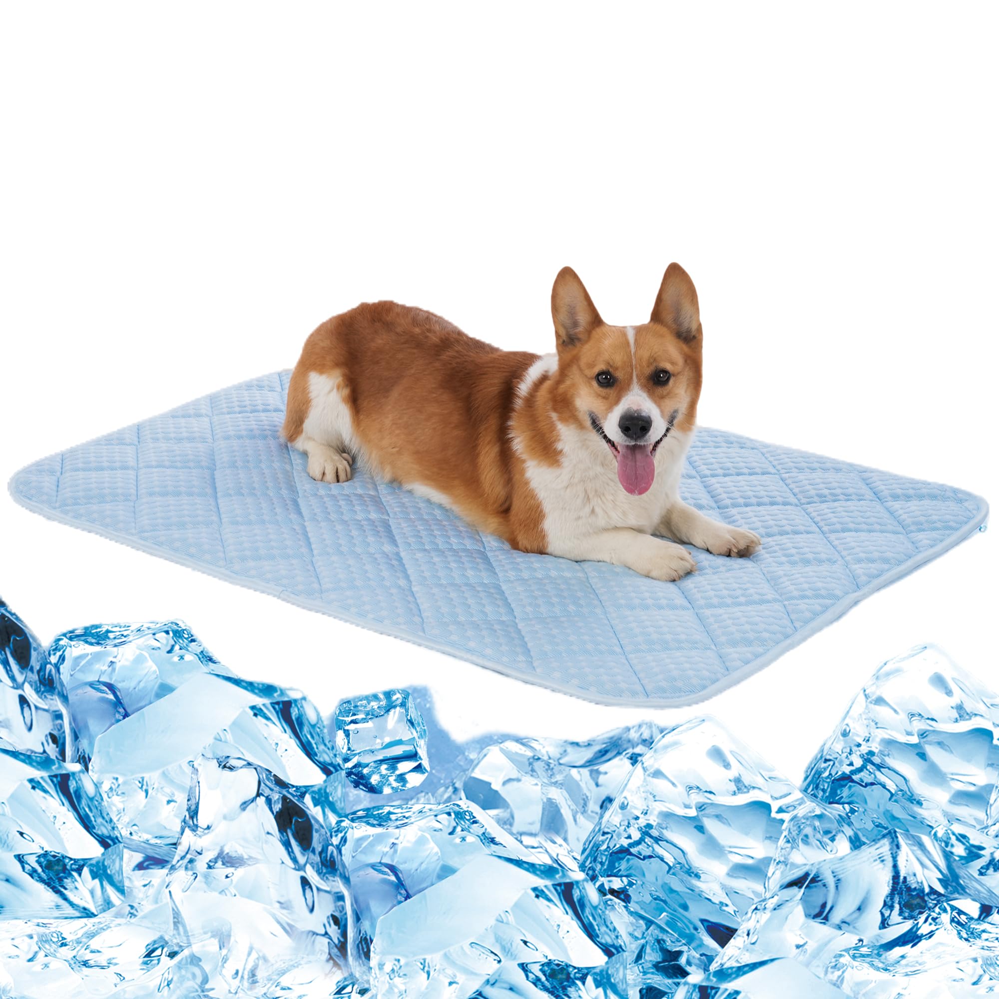 Dog Cooling Mat, Washable Cooling Mat For Dog, Foldable Kennel Pet Bed, Cool Pad (Cool &Warm Surface) For All Seasons Use, Pet P