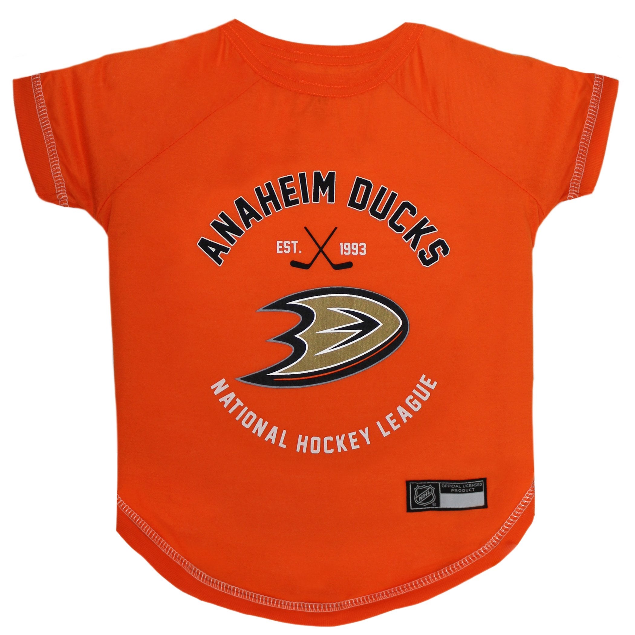 NHL Anaheim Ducks Tee Shirt for Dogs & Cats, Small. - Are You A Hockey Fan? Let Your Pet Be An NHL Fan Too!