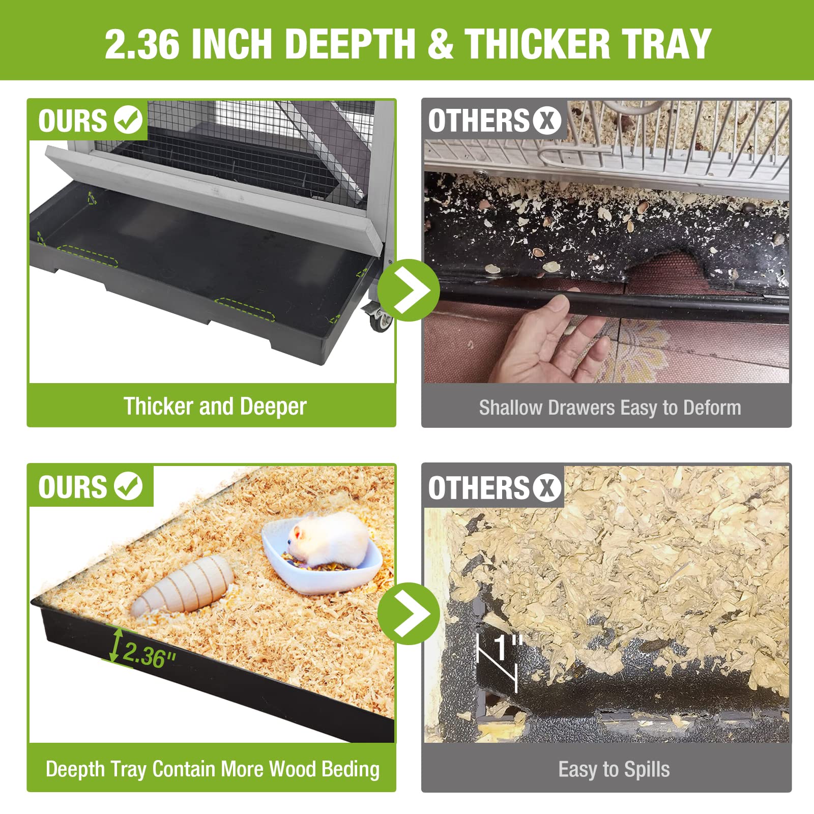 Gutinneen Ferret Cage Rat Cage 5 Levels Small Animal Cage For Chinchilla, Hedgehogs, Squirrel, Chameleon, Lizard, Gerbils Anti-C