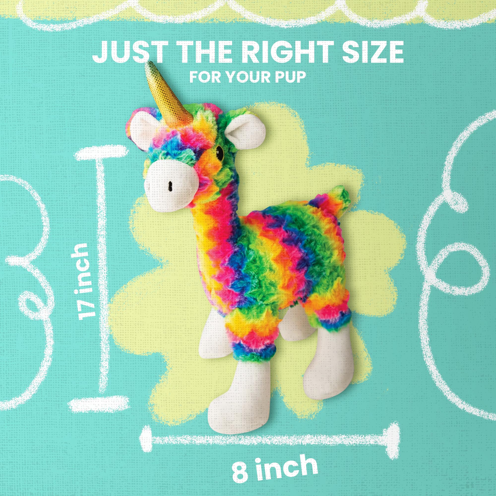 Snugarooz Momma Llama Plush Dog Toy With Repair Patch – Soft Tie Dye Fabric - Crinkle & Squeakers - Cuddly Fun With Iridescent Unicorn Horn