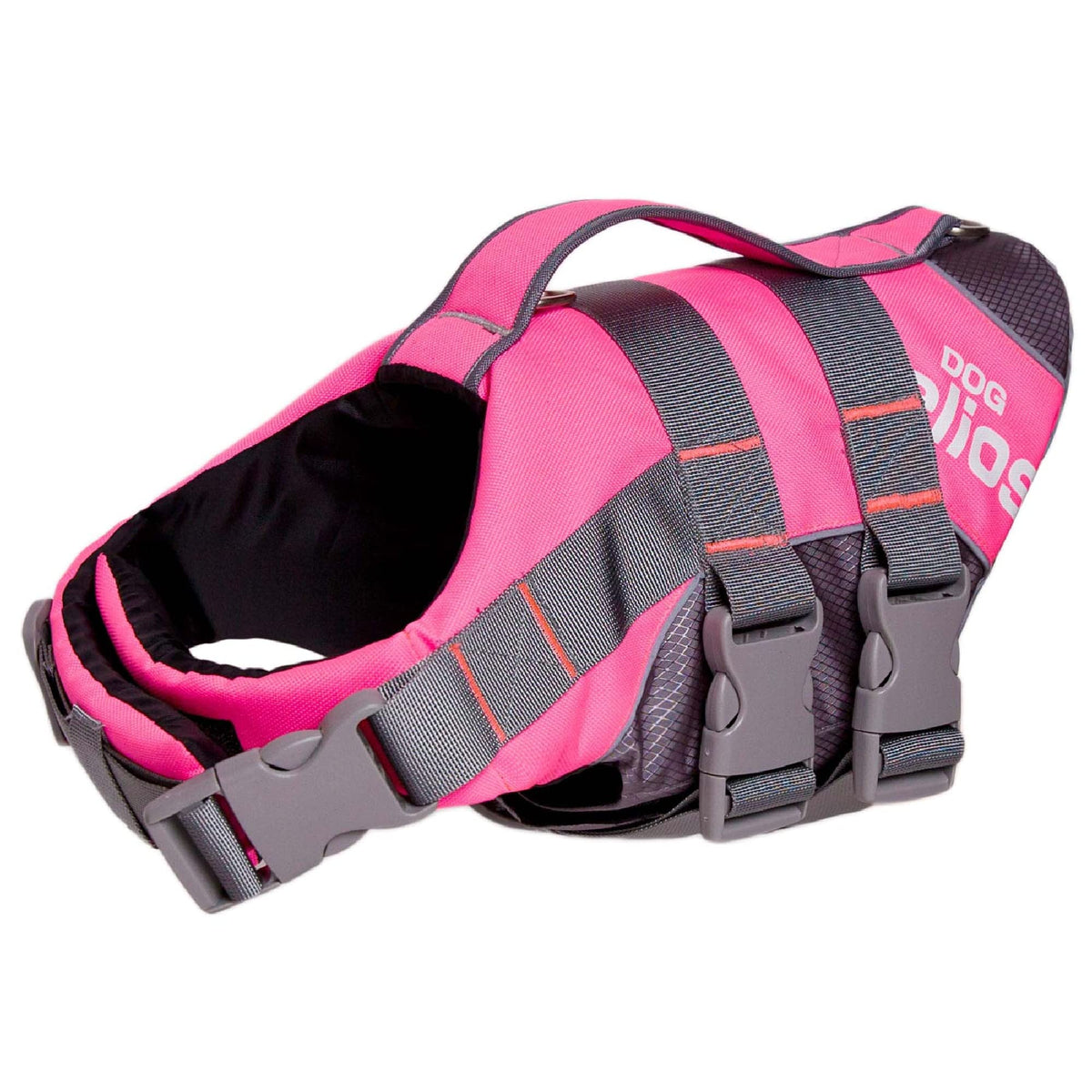 DOGHELIOS 'Splash-Explore' Outdoor Performance 3M Reflective and Adjustable Buoyant Safety Floating Pet Dog Life Jacket Vest Harness, Small, Pink