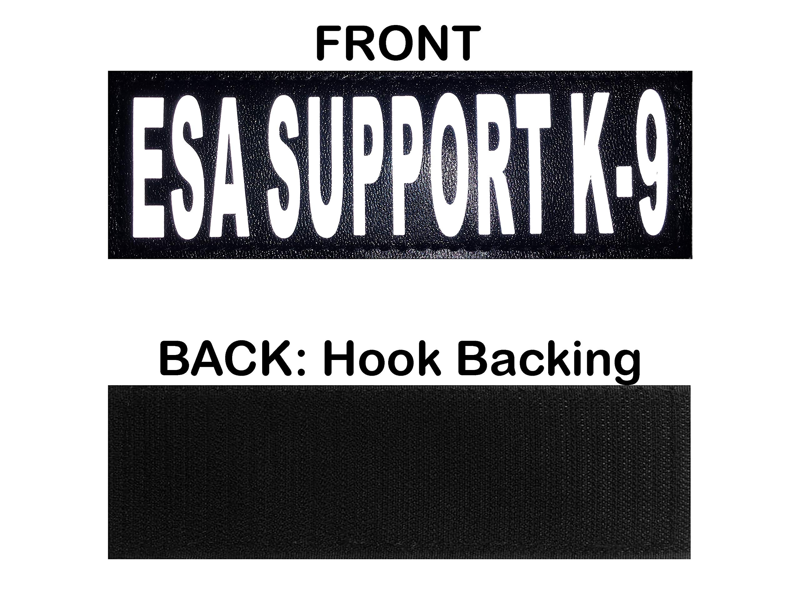 Doggie Stylz Set Of 2 Reflective Esa Support K-9 Removable Patches With Hook Backing For Working Dog Harnesses & Vests. Durable