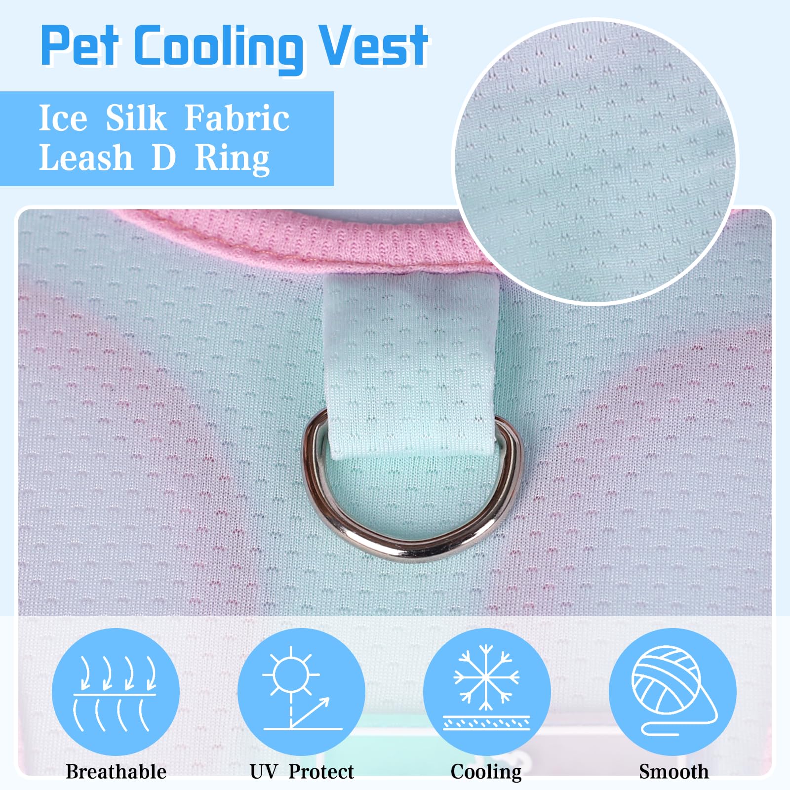 Yaopelky Dog Cooling Vest, Summer Pet T-Shirt, Breathable Quick-Dry Outfit For Dogs And Cats, Blue (Blue, Small(3.3-5.5Lb))