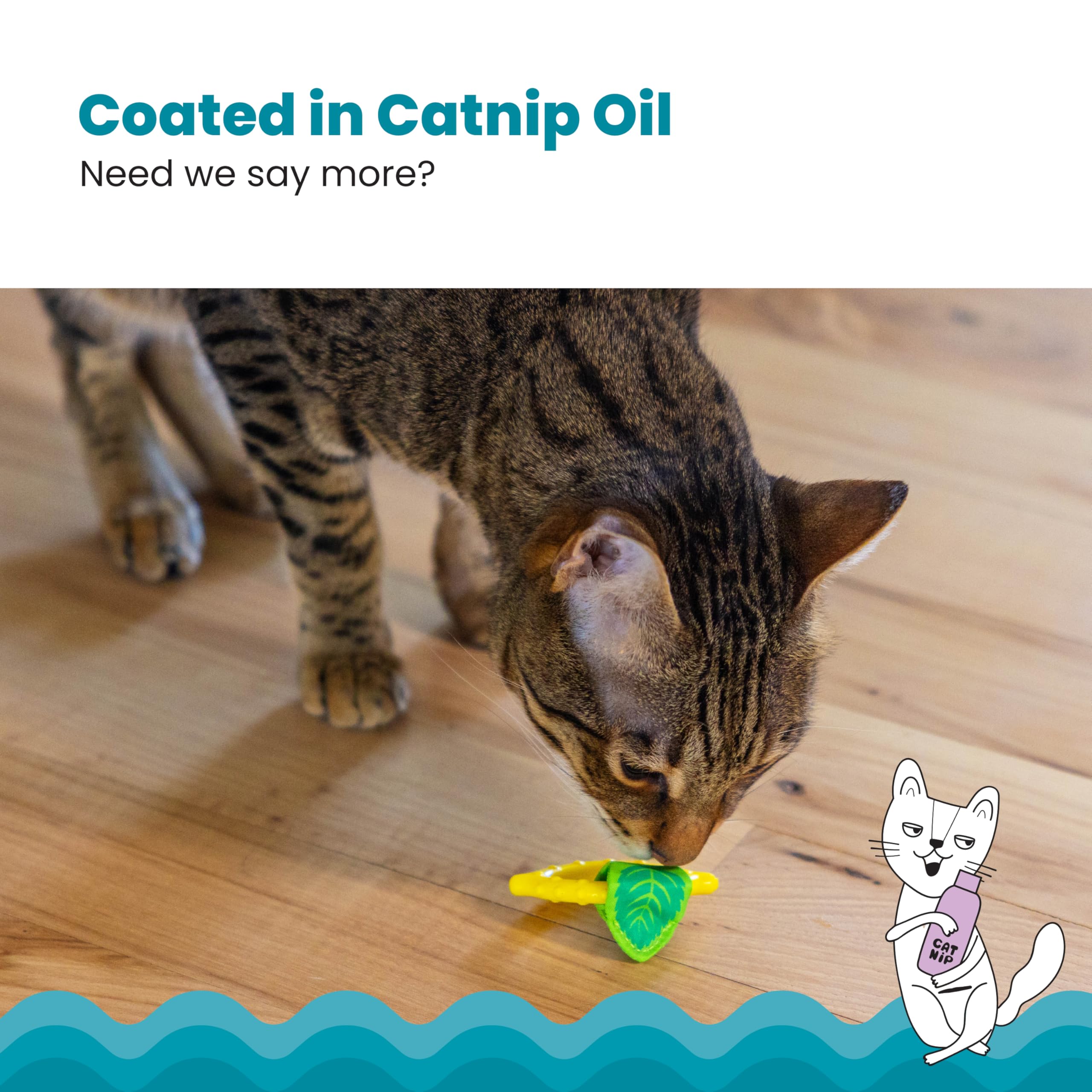 Catstages Dental Lemon Teether, Soft And Textured Cat Chew Toy, Catnip Oil Coating, Yellow