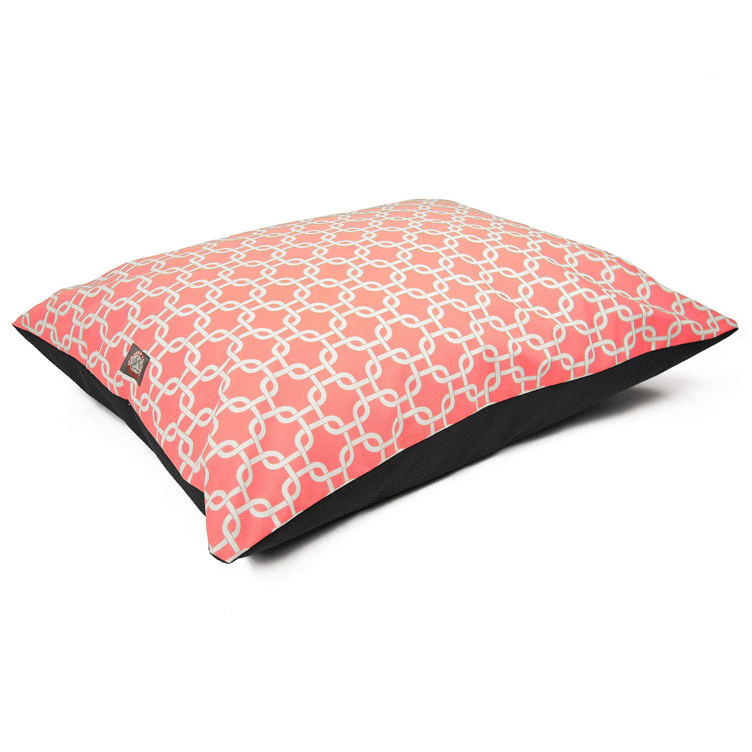 Majestic Pet Large Rectangle Dog Bed Washable Non Slip Comfy Bed - 46 X 35 Inch, Links Coral