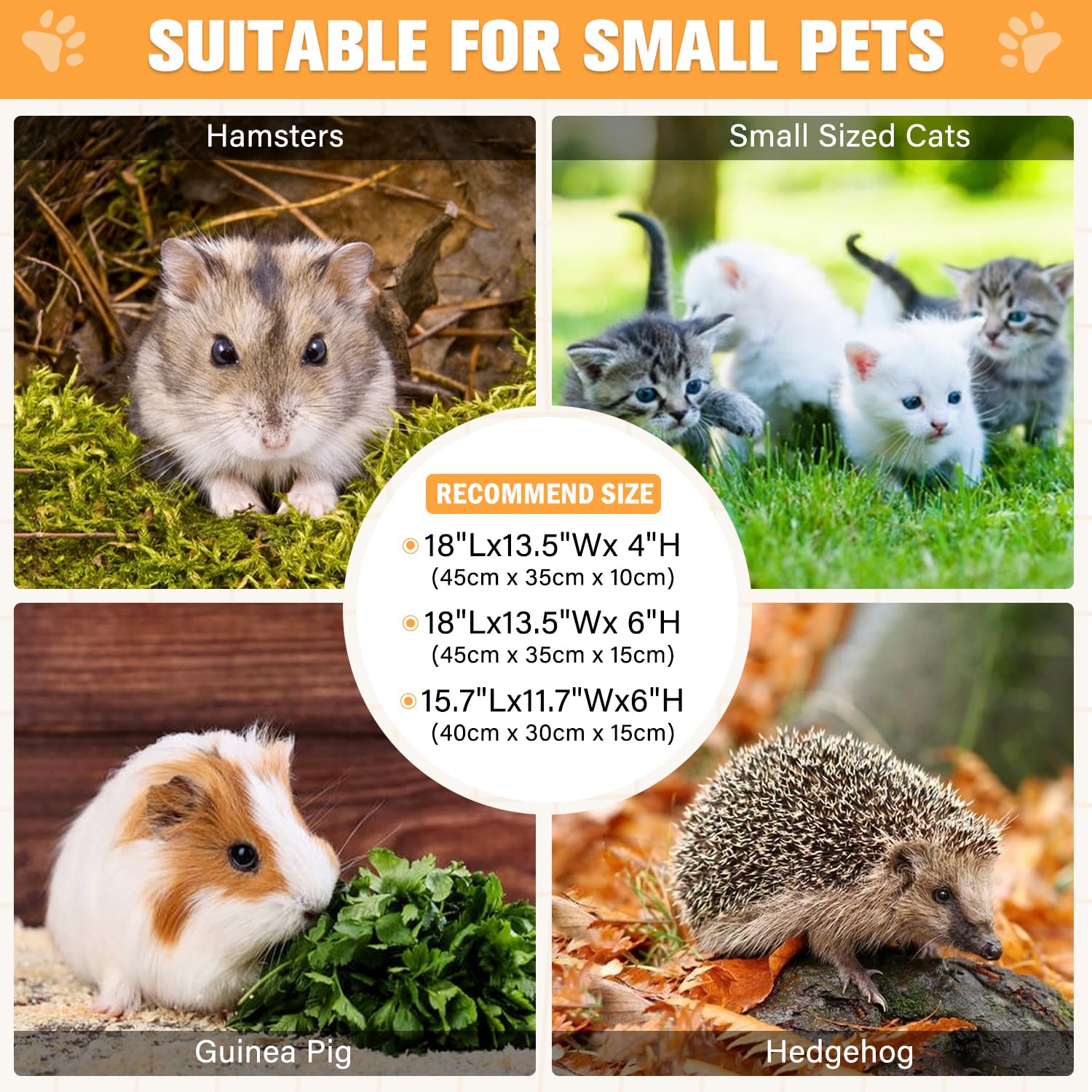 Lihong Stainless Steel Cat Litter Box,Small Metal Litter Box For Small Cats Hamster Rabbits,No Smell,Non Stick,Easy To Clean(18' Lx14 Wx4 H,M)