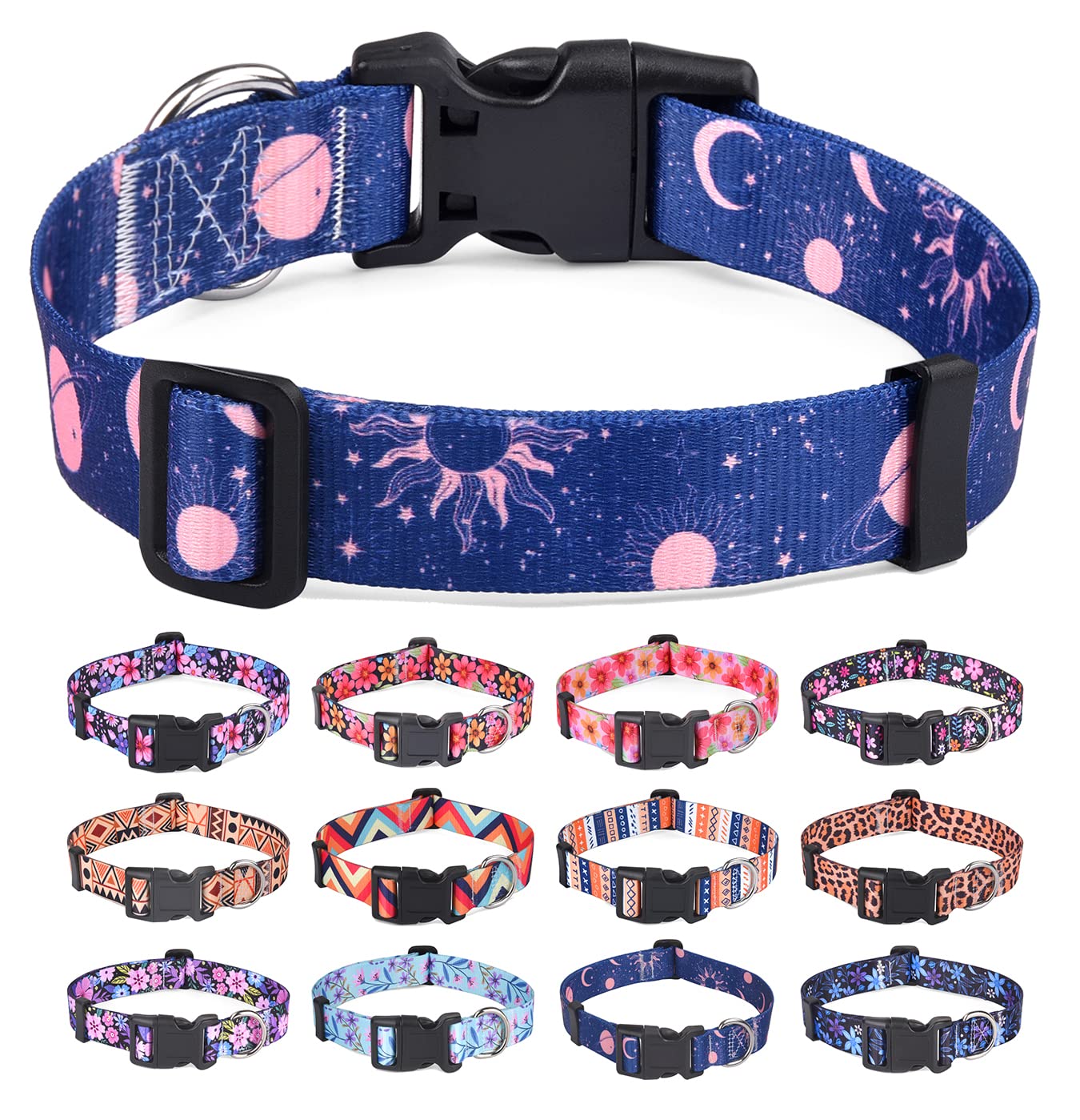 Hqyddmi Dog Collar For Small Dogs Cats, Soft Comfy Pet Collar For Small Medium Large Dogs, Universe Pattern For Boy Girl Puppy D