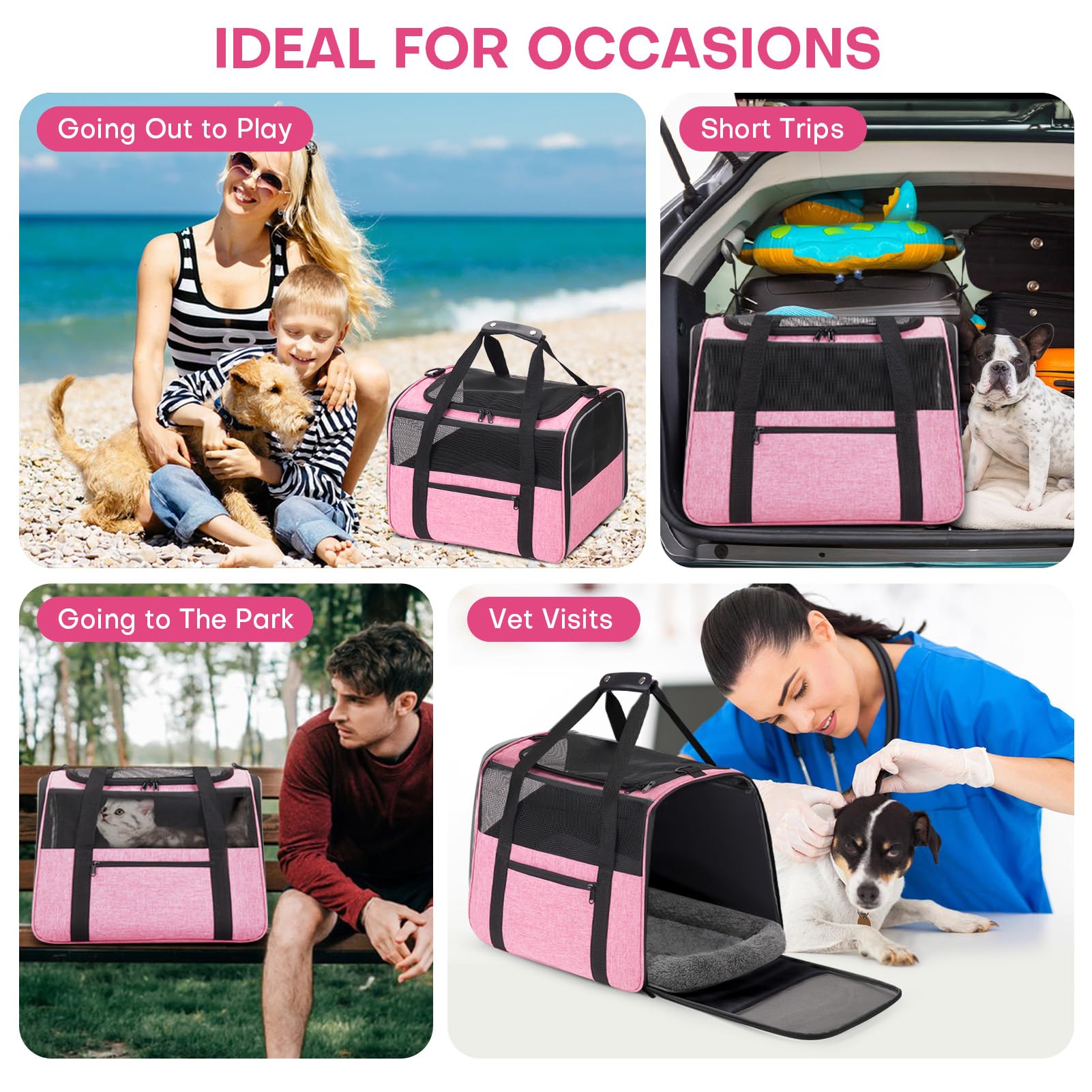 Jungyoon Large Cat Carrier - Soft-Sided Airline-Approved Pet Carrier Bag With Top Opening, Portable Travel Carrier For Big Cats