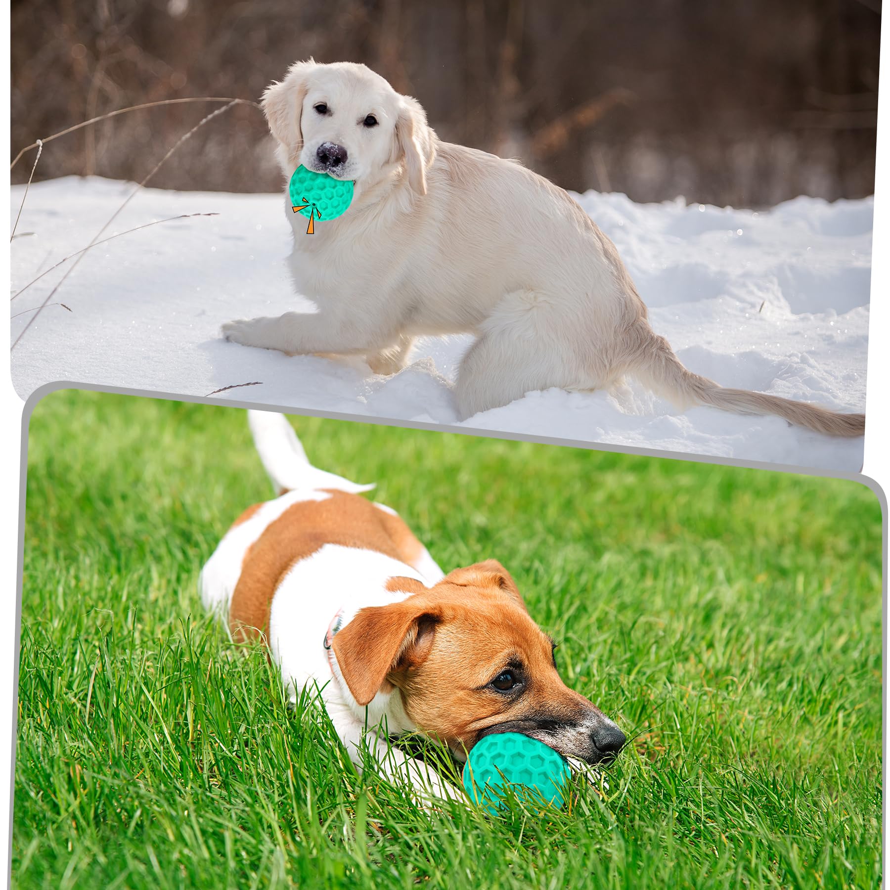 Zrifaqesw Squeaky Dog Toys For Aggressive Chewers, Indestructible Dog Balls For Aggressive Chewers, Blue Green Squeaky Balls For
