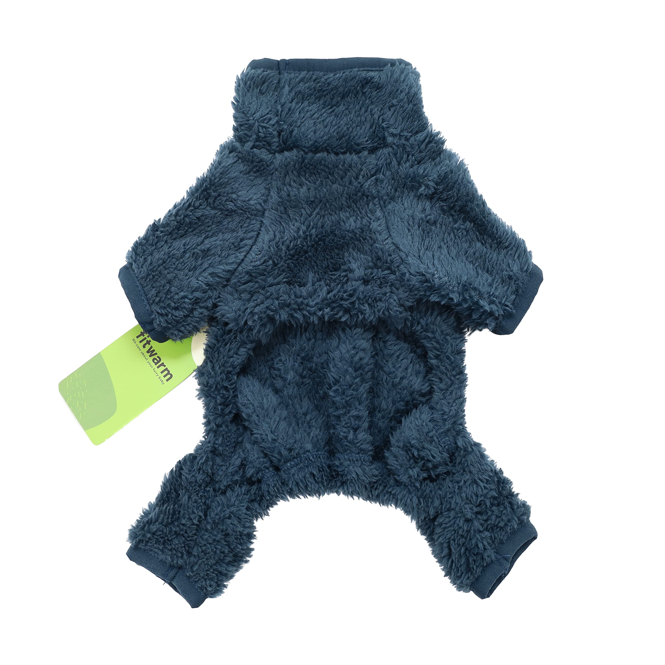 Fitwarm Dog Fuzzy Velvet Pajamas, Dog Winter Clothes For Small Dogs Boy Girl, Pet Jumpsuit, Cat Apparel, Blue, Xl