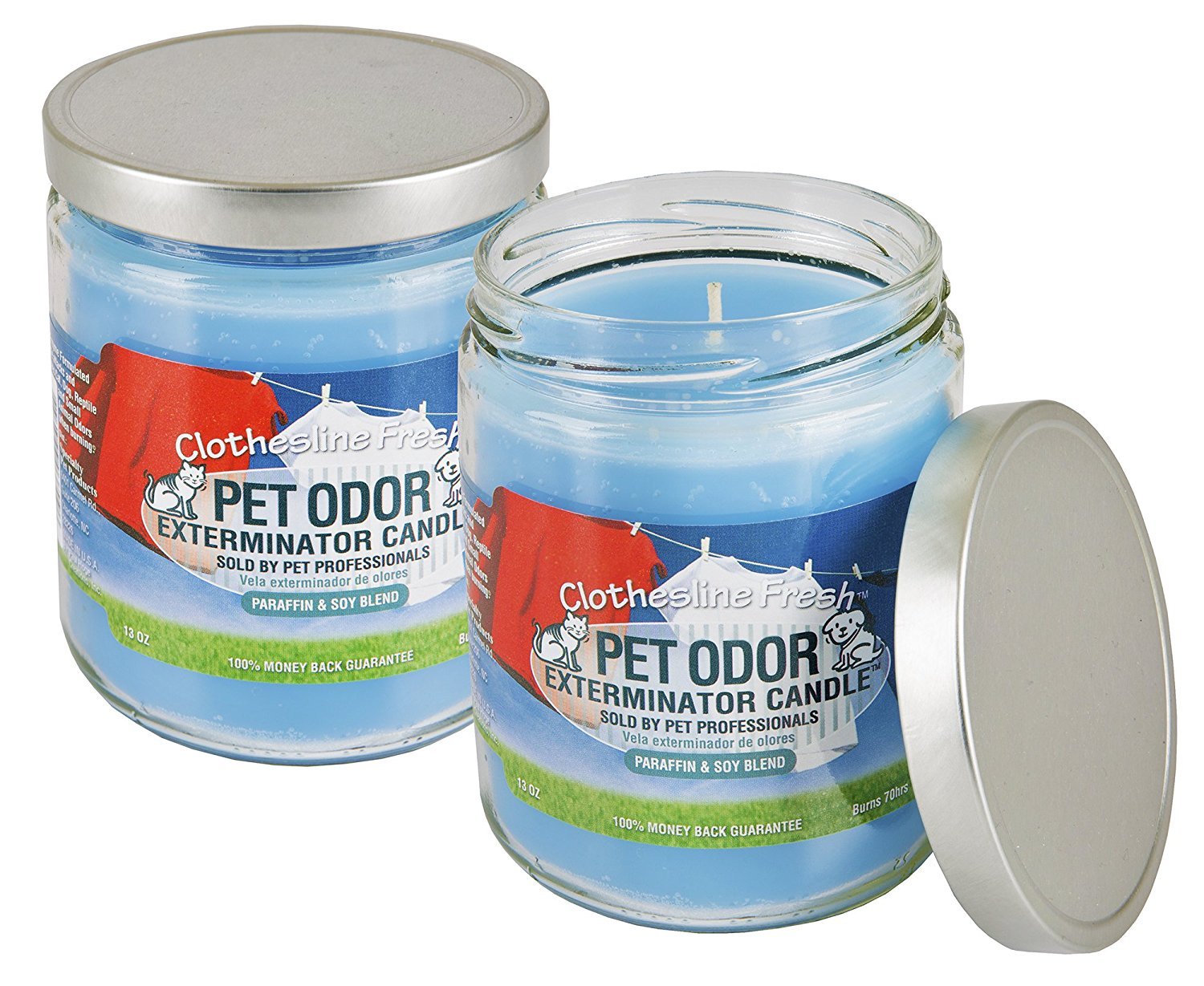 Pet Odor Exterminator Specialty Pet Products Clothesline Fresh 13 Oz Candle, 2-Pack