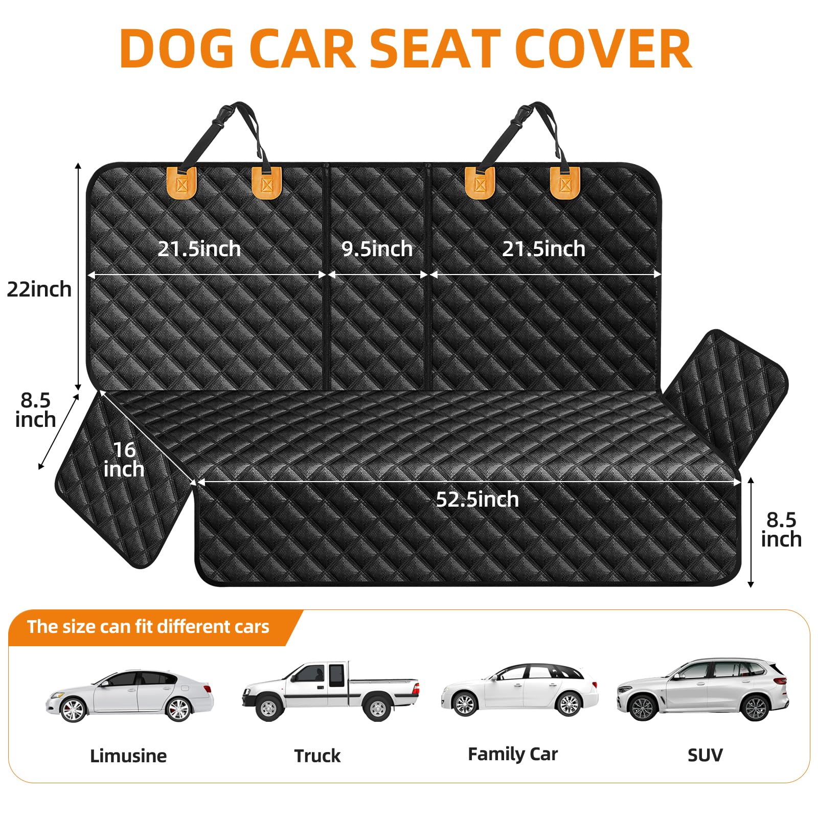 Lehni Dog Car Seat Cover For Back Seat - Waterproof And Scratchproof Back Seat Cover For Dogs Nonslip Car Seat Cover For Dogs Fi