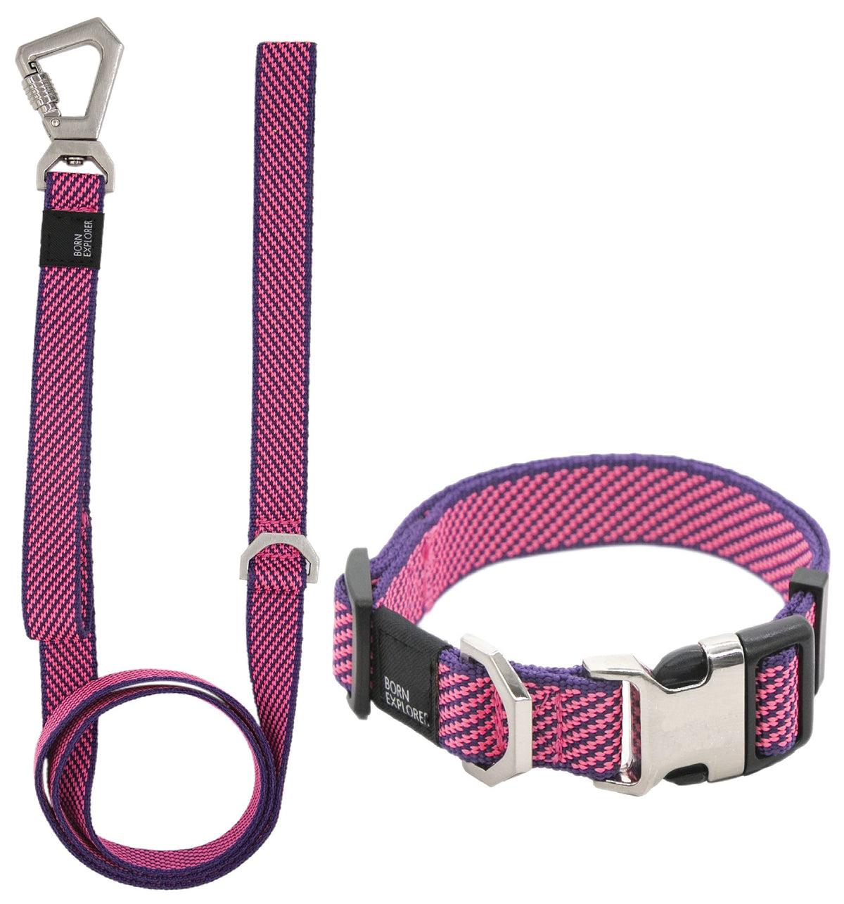 Pet Life Escapade Outdoor Series 2-in-1 Convertible Dog Leash and Collar, MD, Pink