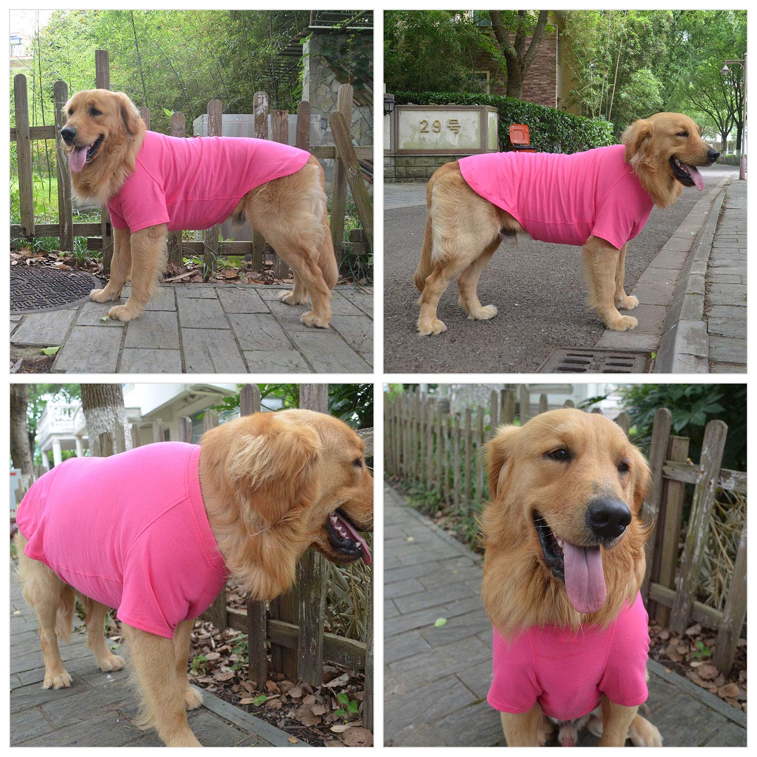 Lovelonglong Pet Clothing Dog Costumes Basic Blank T-Shirt Tee Shirts For Medium Dogs Rosered Xxl