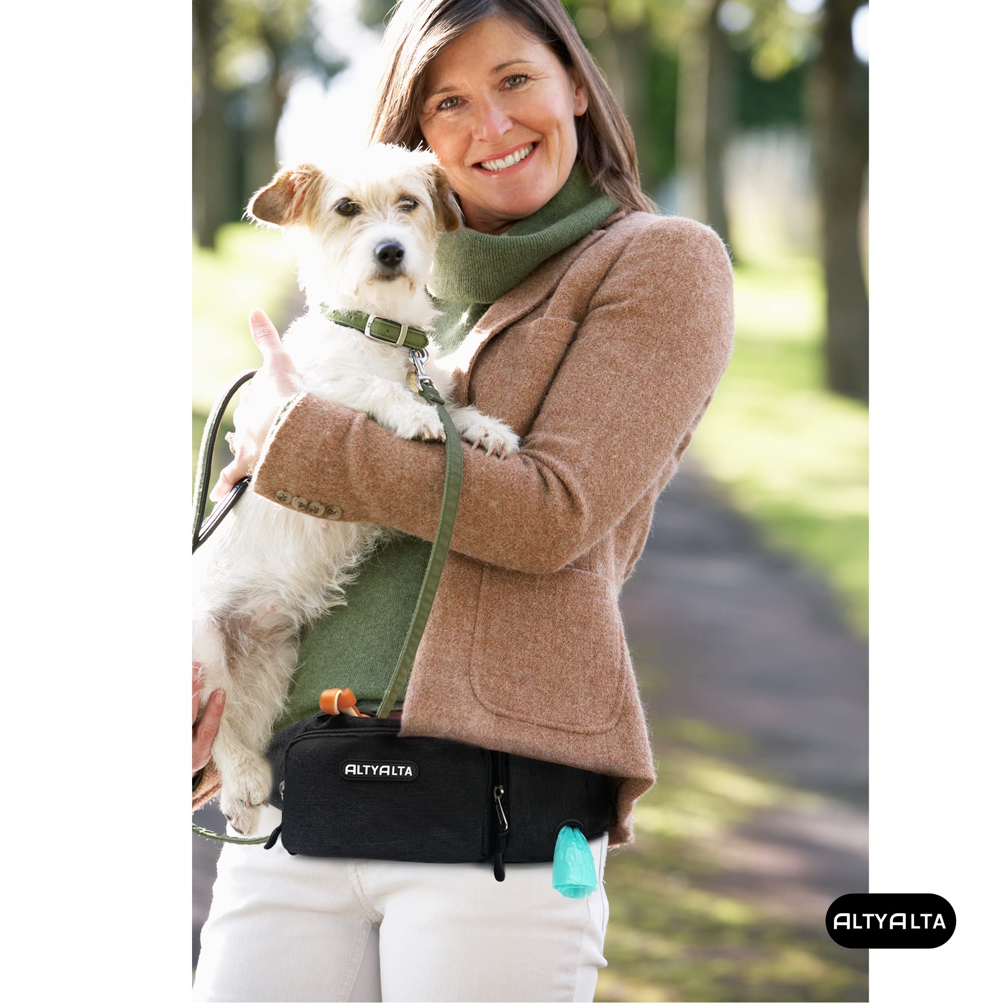 ALTYALTA EZ Dog Walking Fanny Pack, Dog Training Treat Pouch, Easy for Walking with Dogs, Belt Bag with Six Pockets and Waste Ba