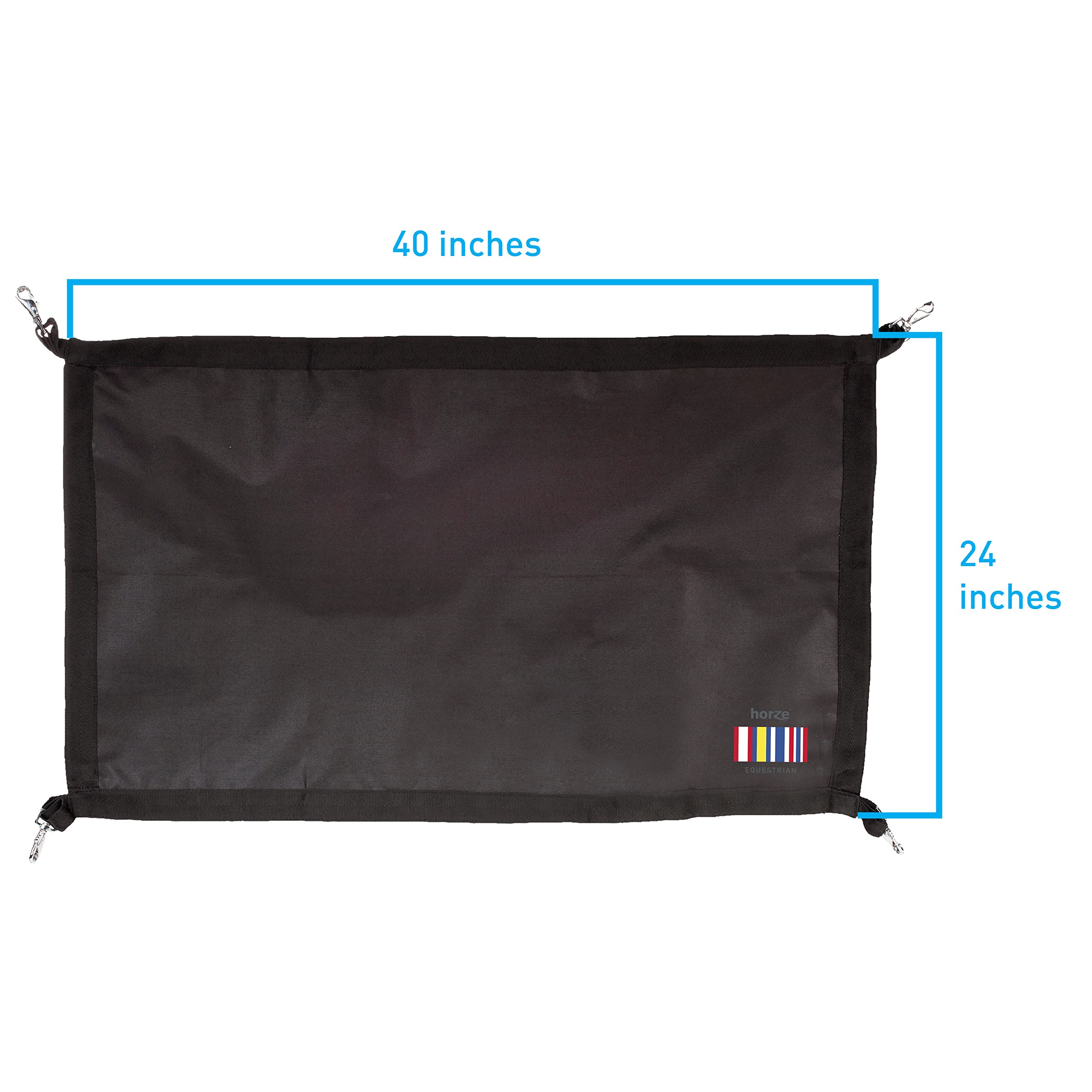 Horze Durable Polyester Horse Stall Guard With Adjustable Straps | Measures 40' X 24' - Black - One Size