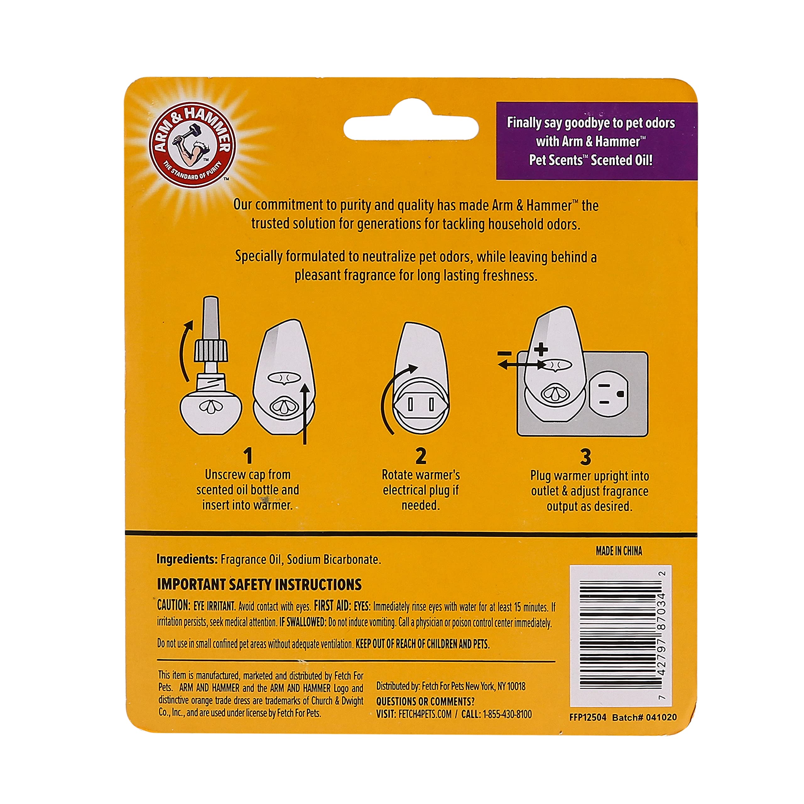 Arm & Hammer For Pets Scents Plug-In Scented Oil Refills In Lavender Fields, 2-Pack | Home Deodorizer For Pet Smells | Room Deod