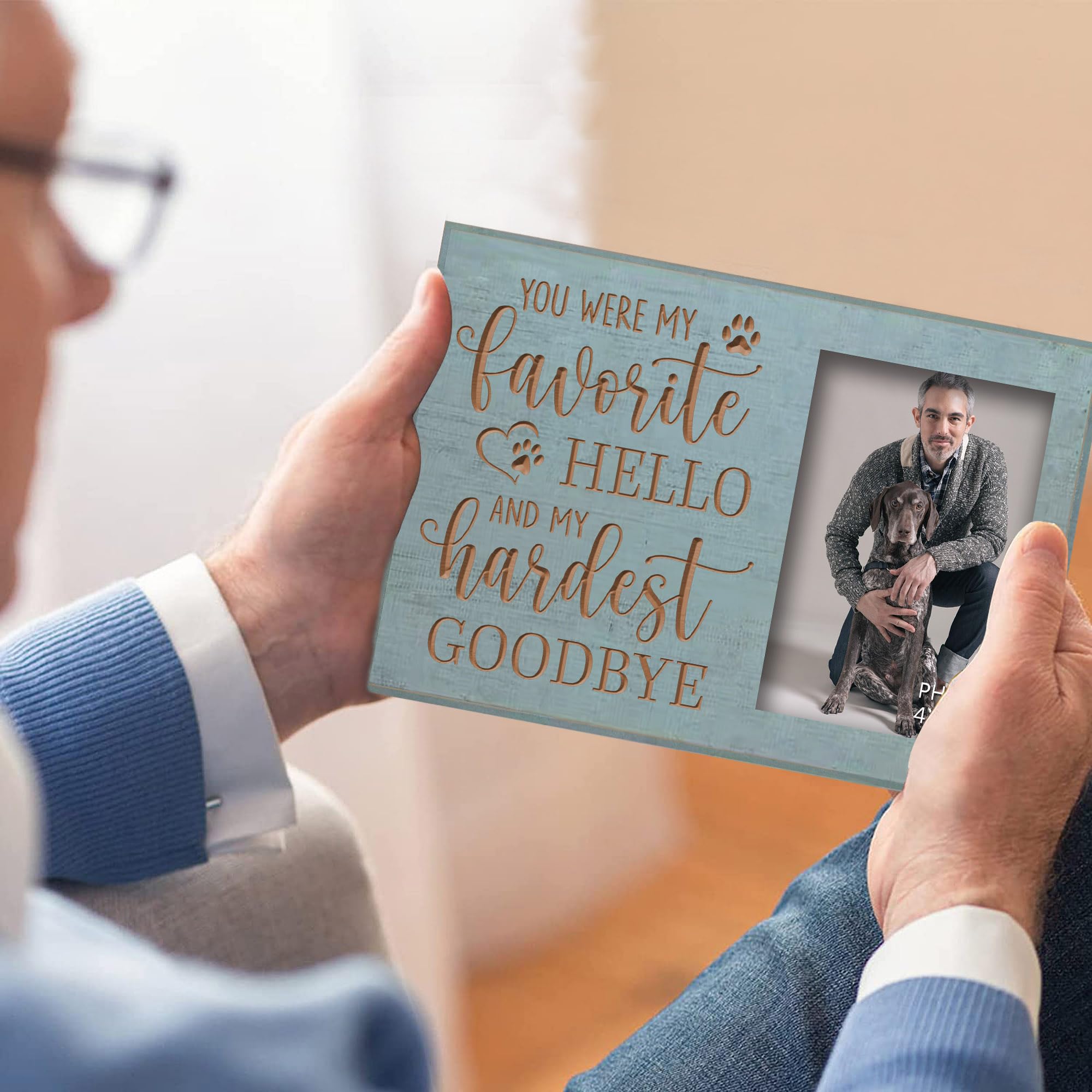 Exquideca Dog Memorial Engraved Picture Frames 4X6 Inches - Bereavement Sympathy Decor For Loss Of Dog - Pet Memorial Remembranc