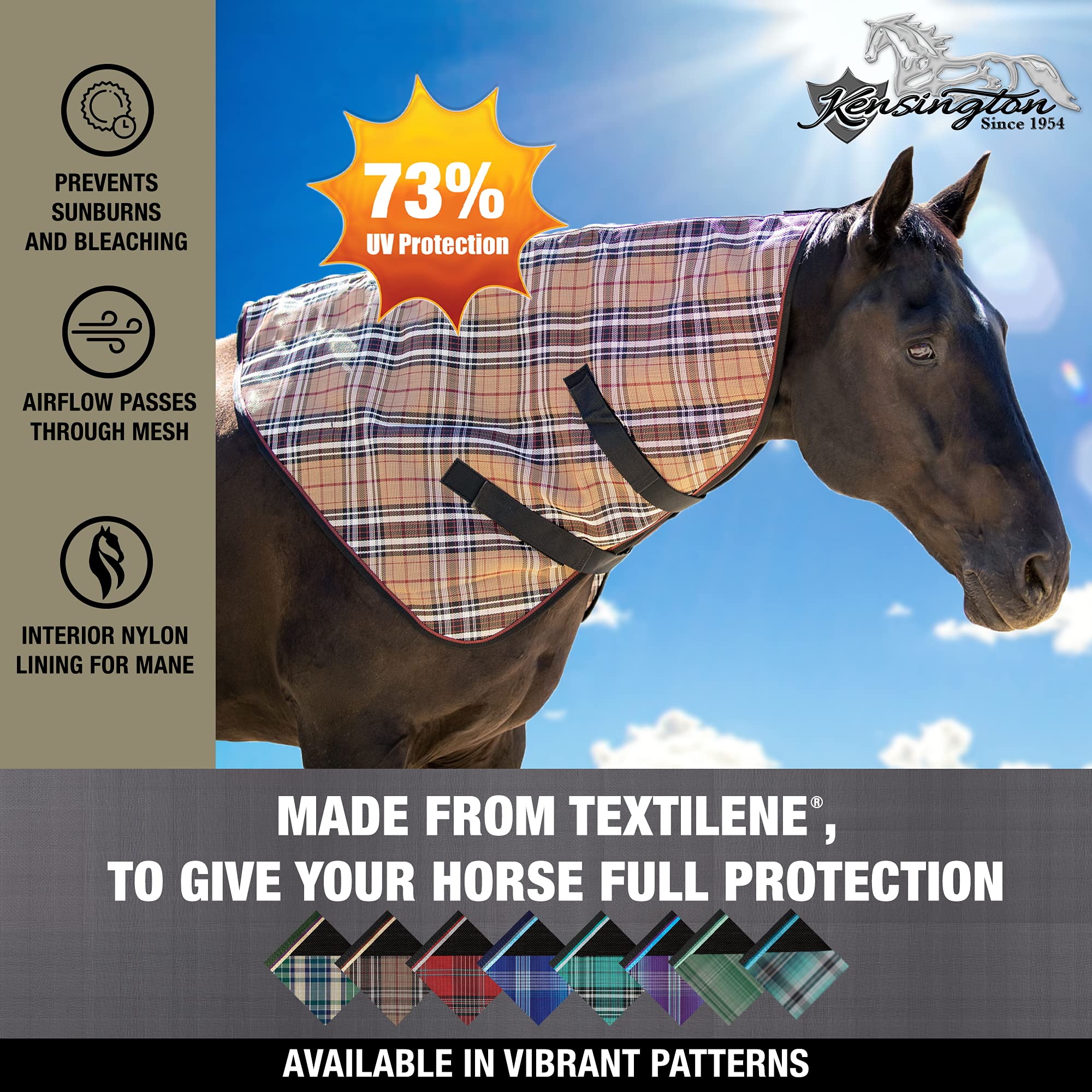 Kensington Protective Products Signature Textilene Nylon-Lined Neck Piece, X-Large, Deluxe Black Plaid