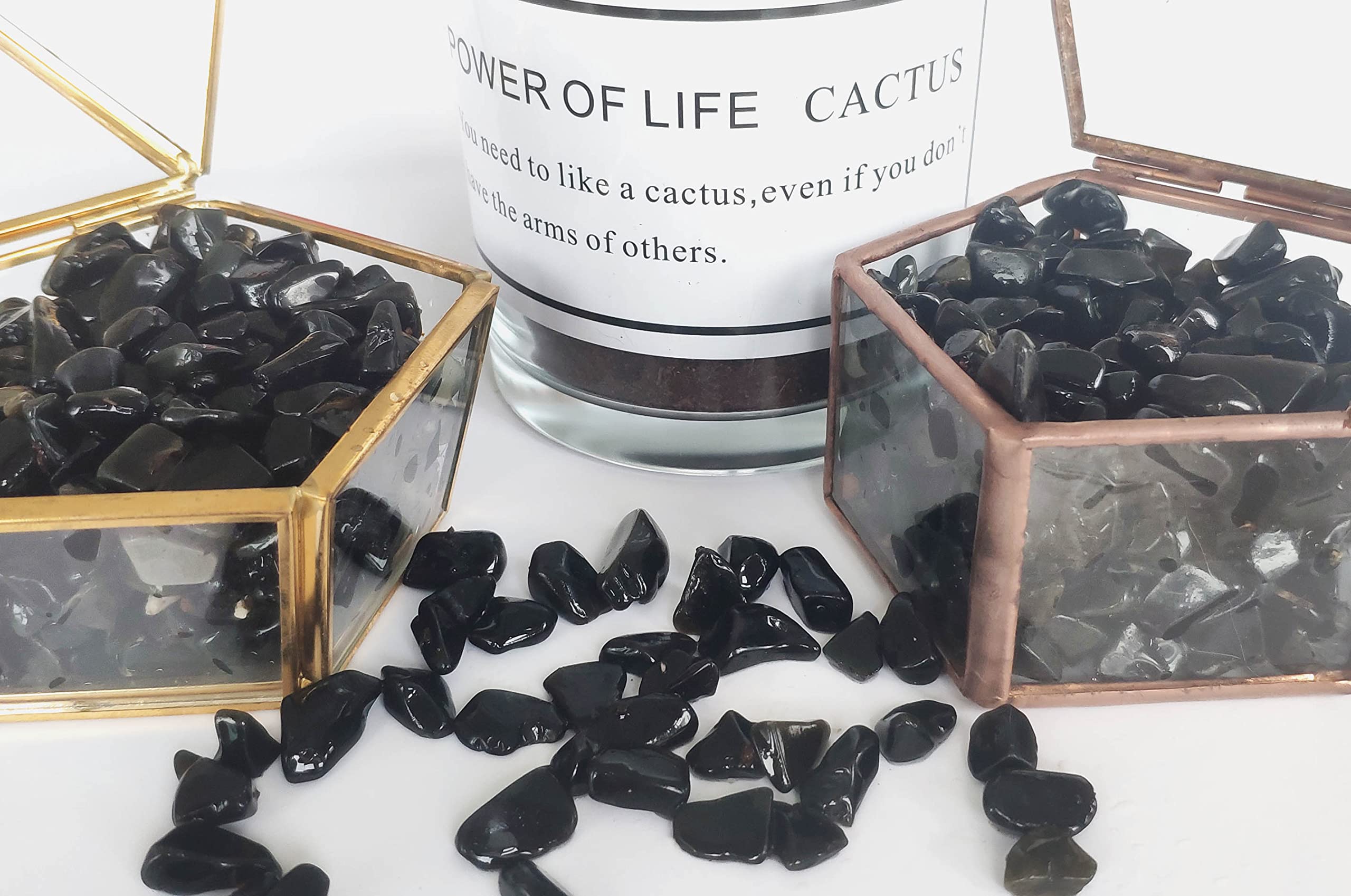 Duqguho Decorative Rocks Aquarium Gravel Obsidian Crystals Bulk Rocks Gravel For Plants Terrarium Supplies Little Fish Tank Gravel Pebbles Vase Filler 0.44 Lbs