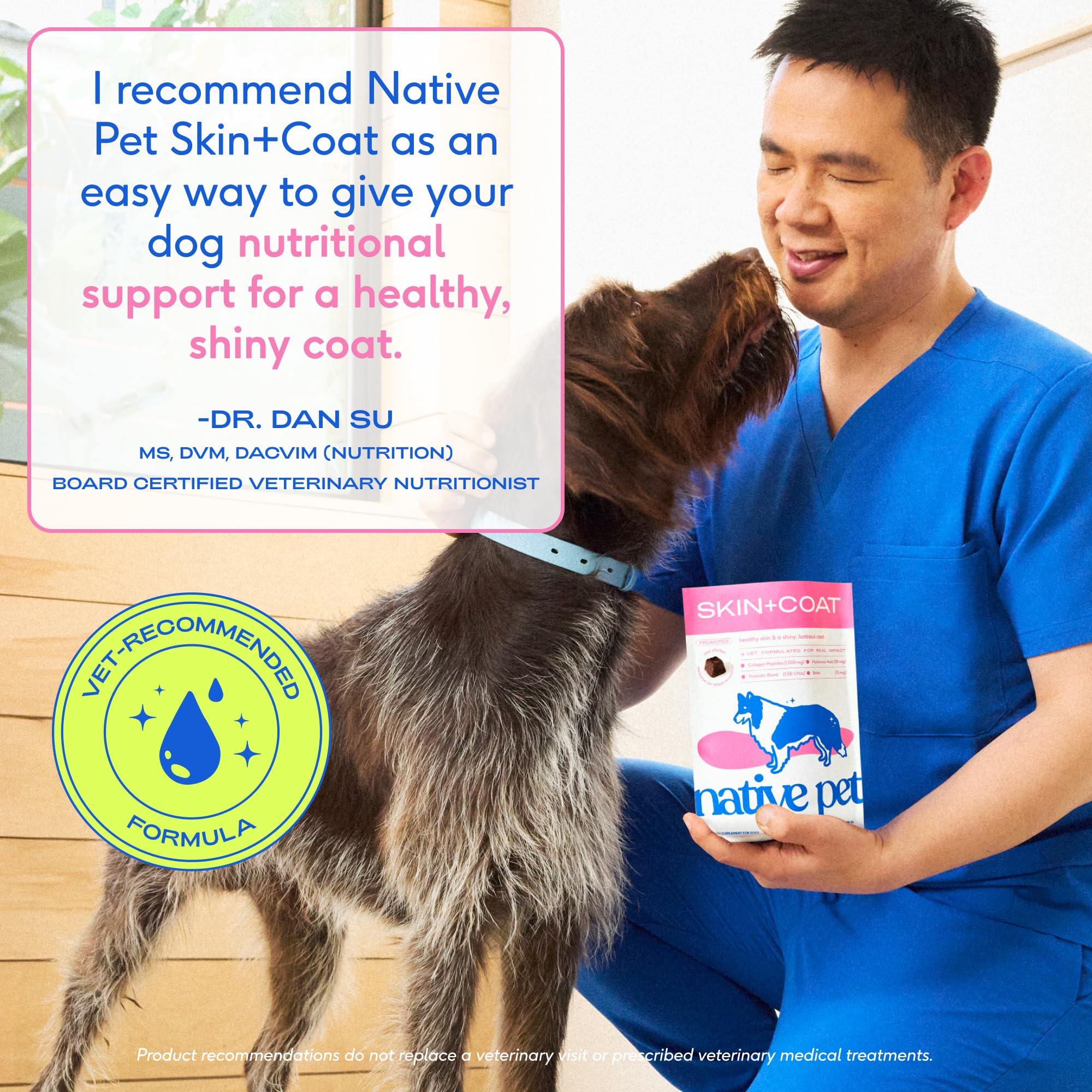 Native Pet Omega Skin and Coat Chews for Dogs - Dog Skin and Coat Supplement for Healthy, Shiny Fur, Reduce Shedding and Dry Spo