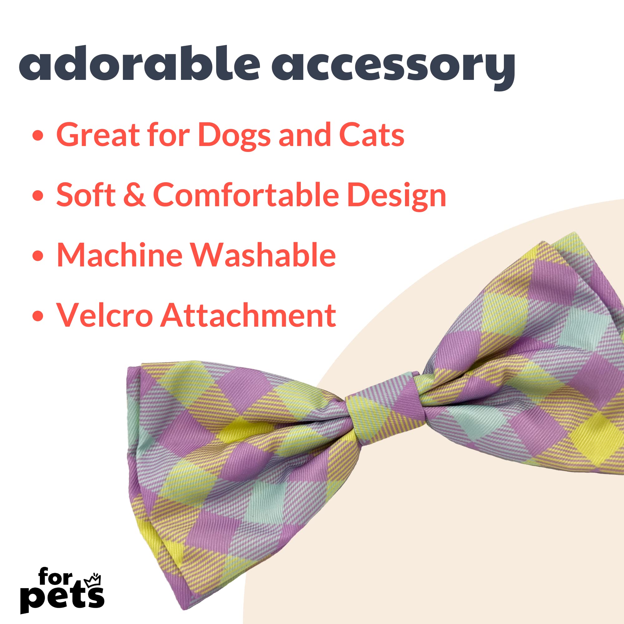 Huxley & Kent Bow Tie for Pets | Lavender Lemon (Extra-Large) | Easter Spring Bow Tie Collar Attachment | Fun Bow Ties for Dogs