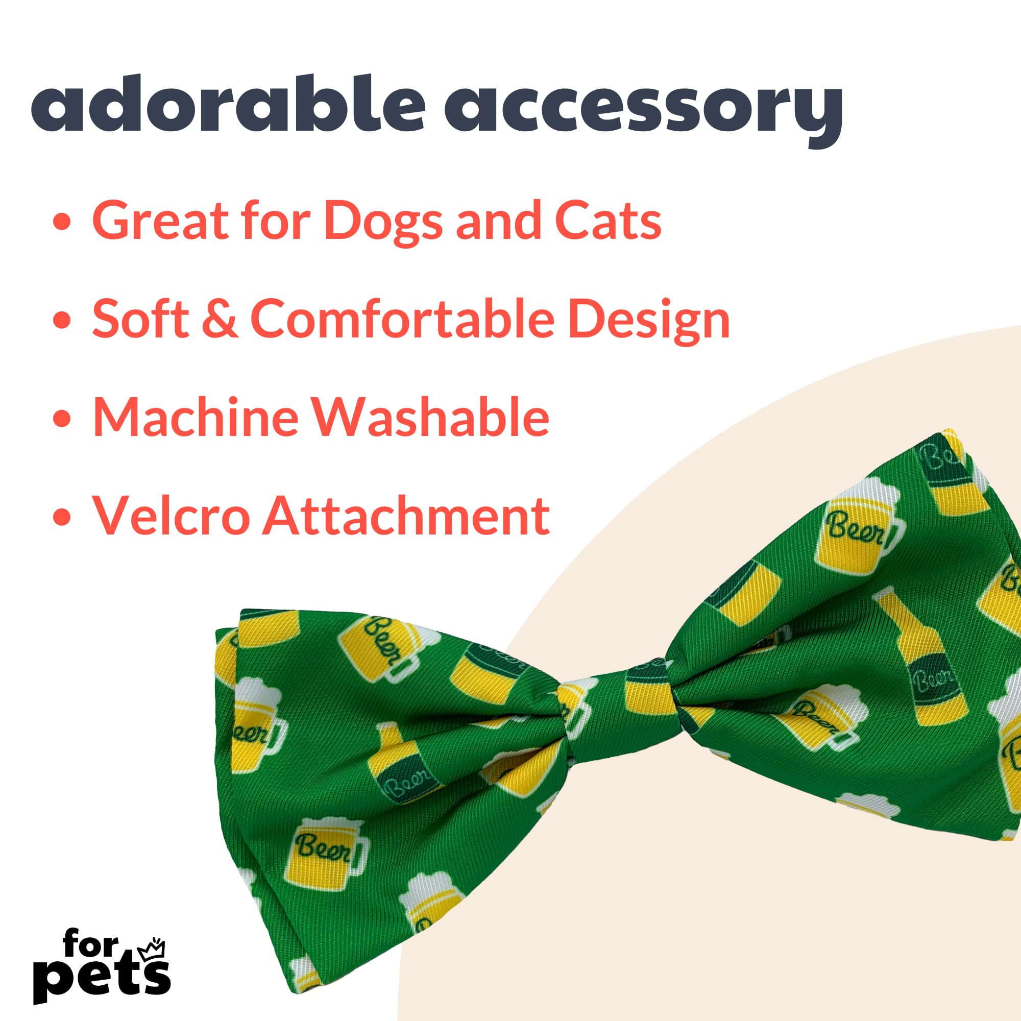 Huxley & Kent Bow Tie For Pets - Irish Suds (Small) - St. Patricks Day Bow Tie Collar Attachment - Fun Bow Ties For Dogs & Cats
