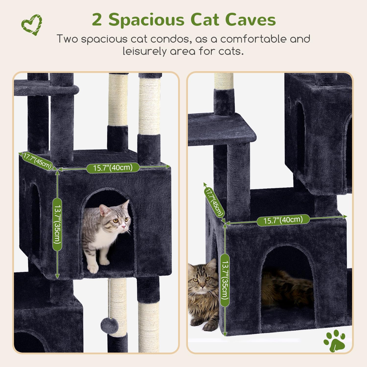 Globlazer F61 Cat Tower for Indoor Cats, Heavy Duty Cat Trees for Large Cats Adult Big Cats Maine Coon Cat Tree Tower with Scrat