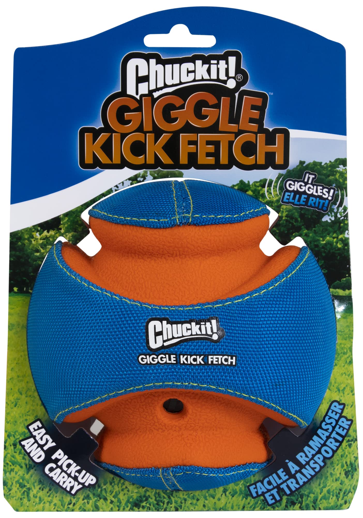 Chuckit! Kick Fetch Dog Toy Ball With Giggle Sounds, Small