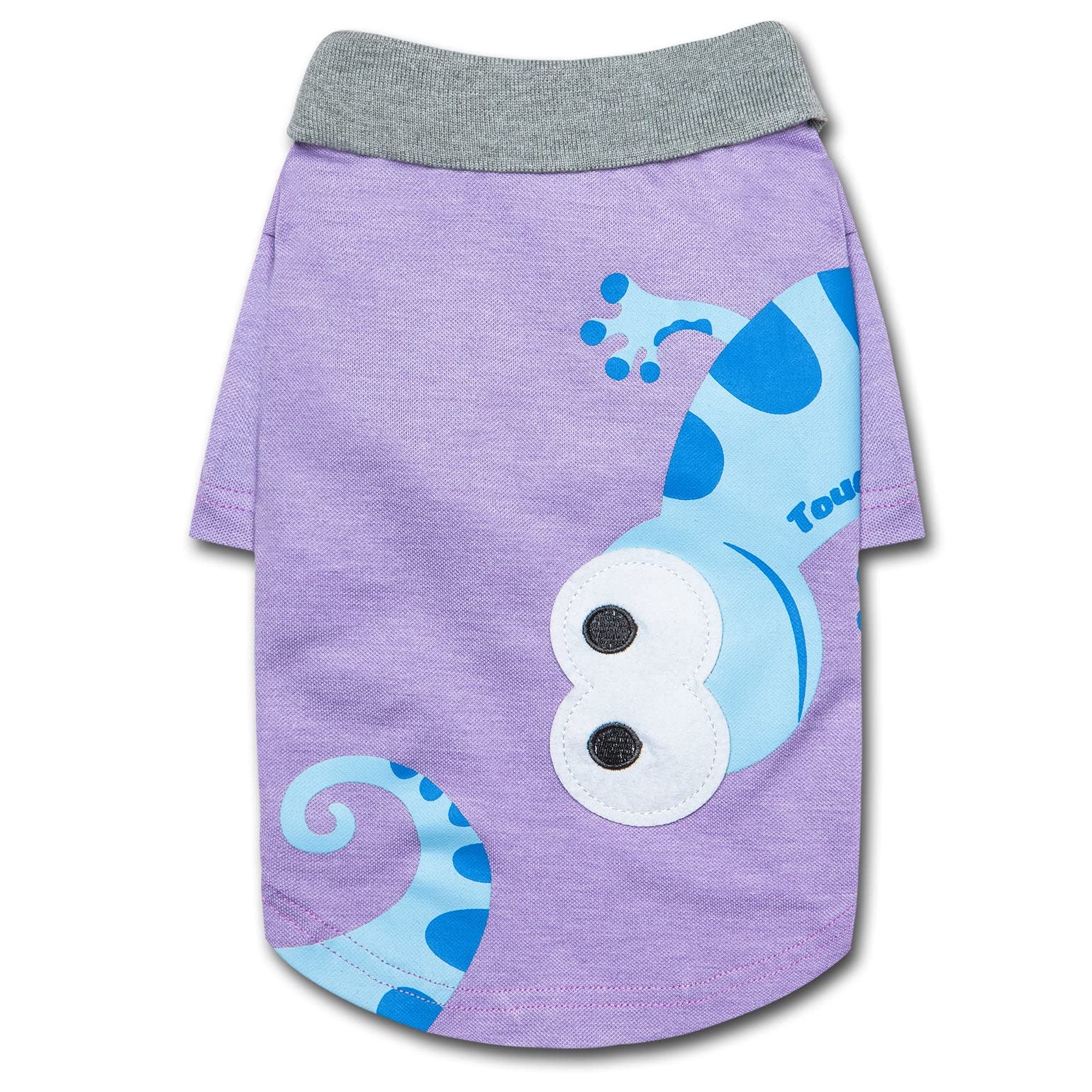 Touchdog ® 'Arubark' Dog T-Shirt - Caribbean Style Dog Polo Pet T-Shirt With Accented Collar - Summer Dog Clothes Or Dog Shirts Featuring Accented Embroidery And Lizzard Print