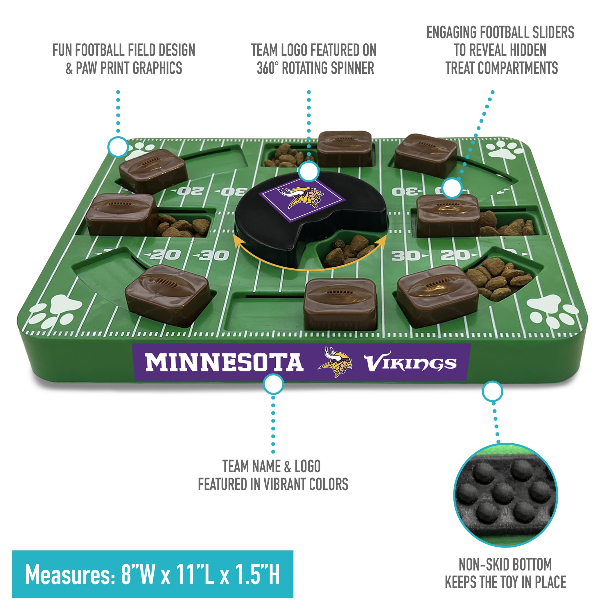 Pets First Nfl Minnesota Vikings Puzzle Toy, Puzzle Treat Dog Toy, Interactive Dog Treat Toy, Dog Puzzle