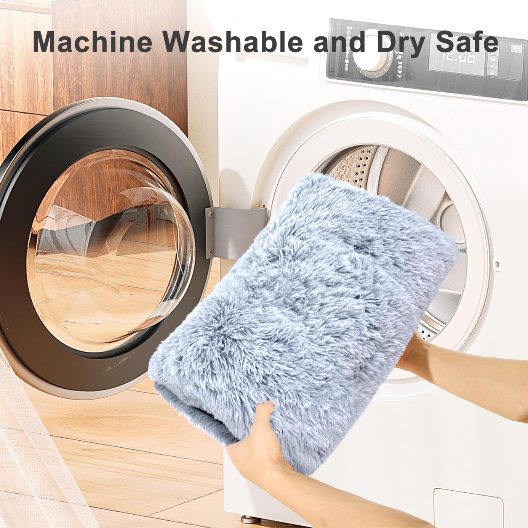 Vonabem Large Dog Bed Crate Pad 36 Inch, Washable Pet Crate Beds Large Medium Small Sized Dogs, Deluxe Plush Anti-Slip Dog Mats