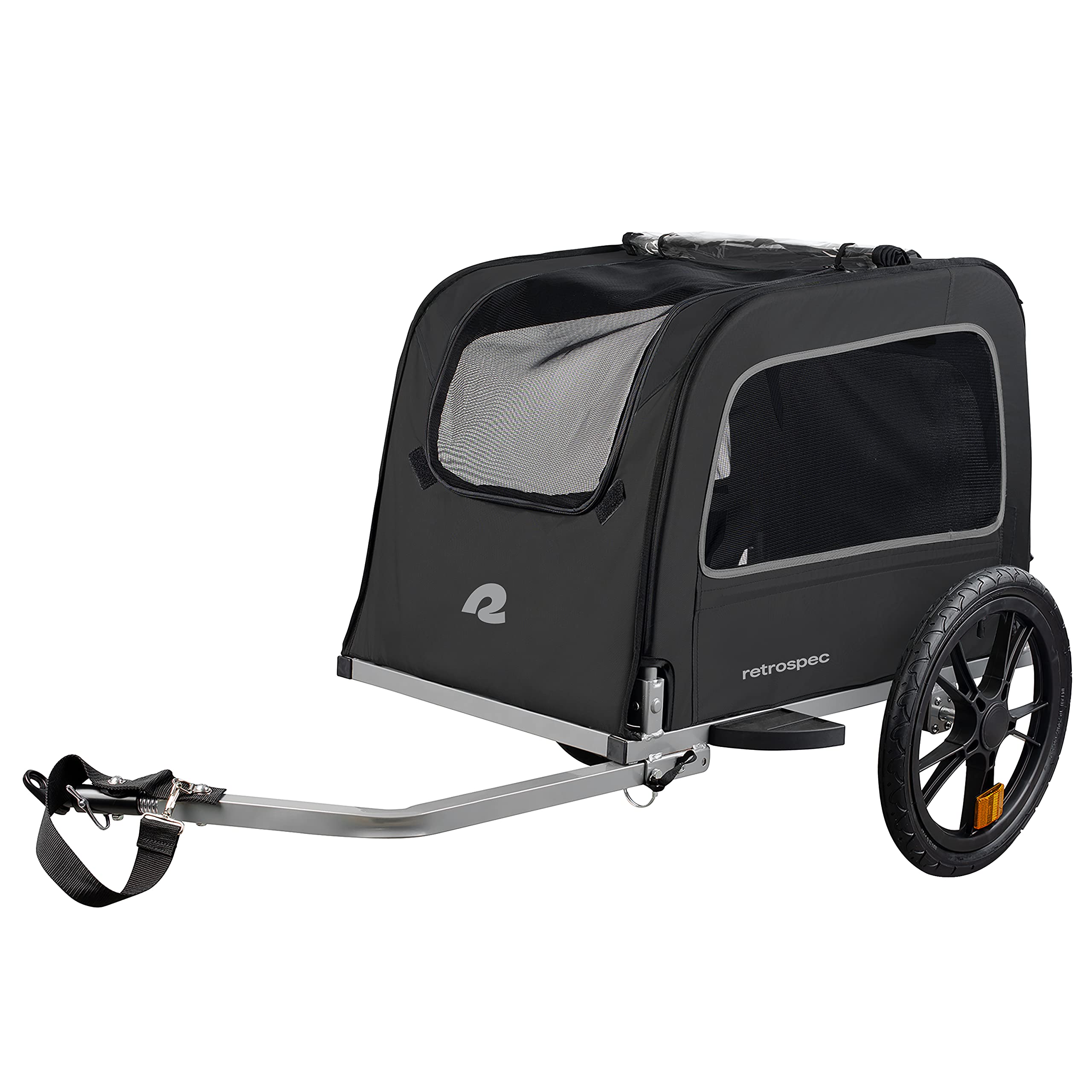 Retrospec Rover Hauler Pet Bike Trailer - Small & Medium Sized Dogs Bicycle Carrier - Foldable Frame With 16 Inch Wheels - Non-S