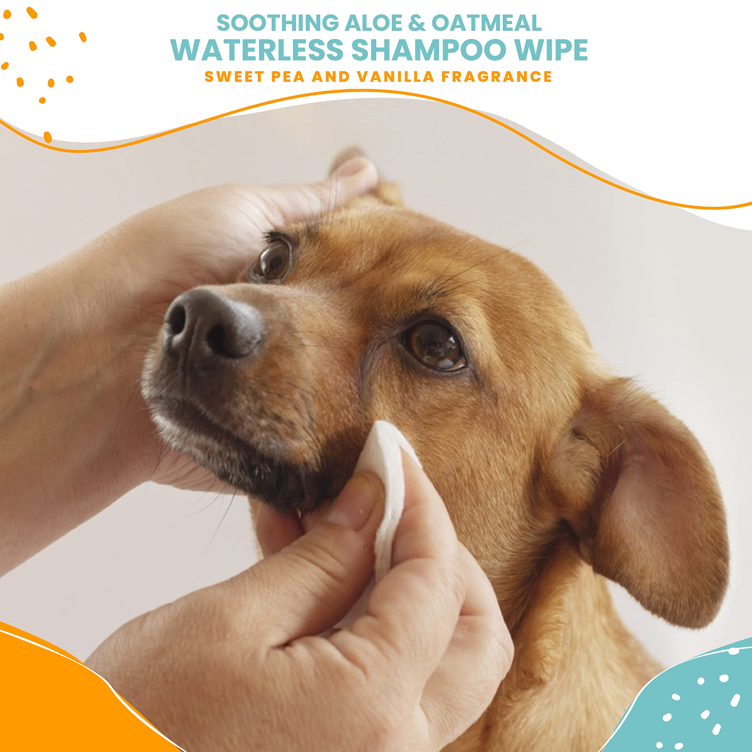 Nootie Waterless Shampoo Wipes For Dogs & Cats - Value Pack, 210 Count - Long Lasting Sweet Pea Vanilla Fragrance - Sold In Over