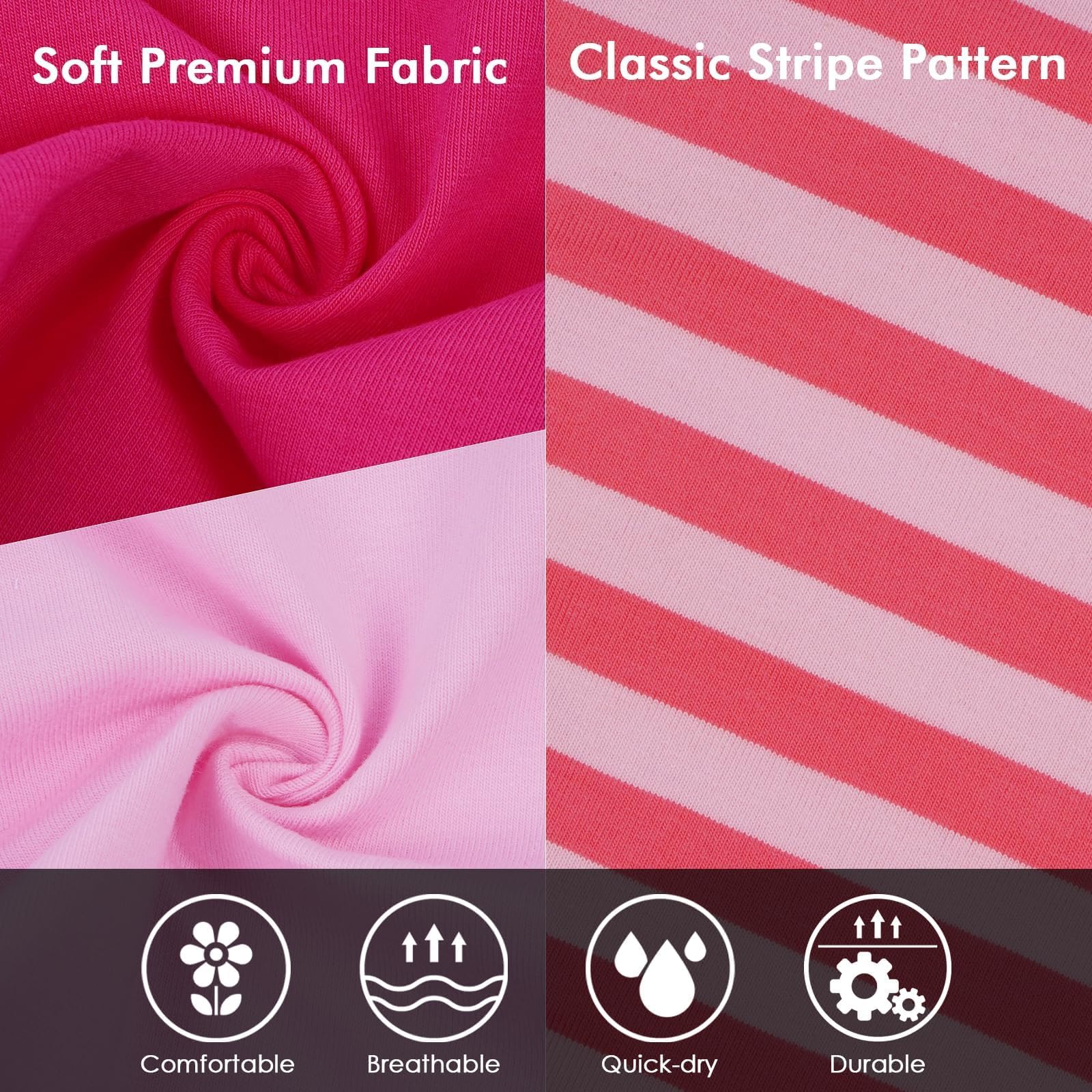 3 Pack Pink Striped Dog T Shirt For Small Dogs,Medium Sleeveless Dachshund Tee For Rainy Weather,Keep Body Heat After Runing,Lig