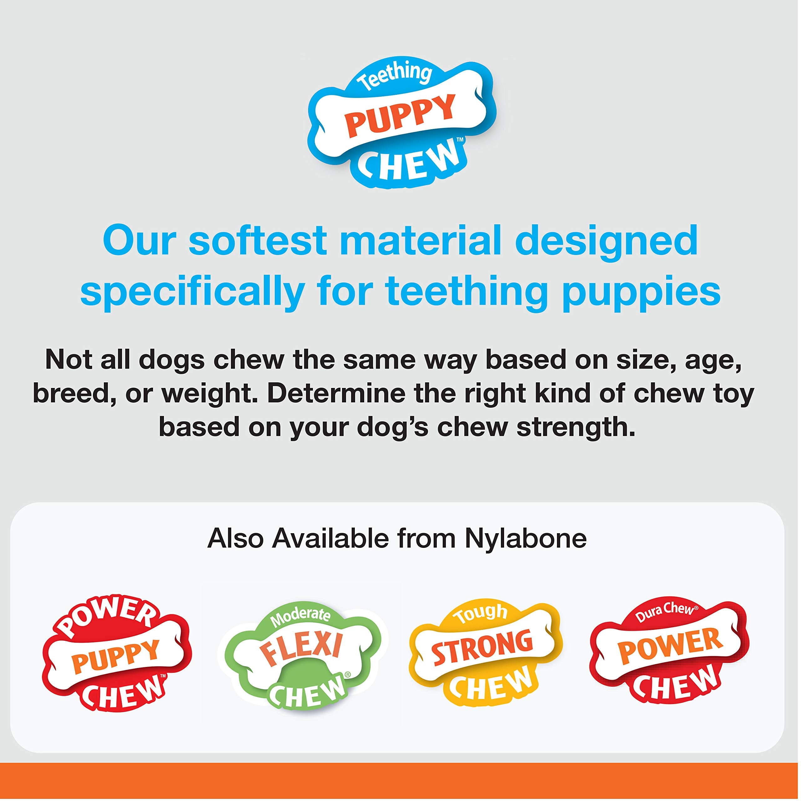 Nylabone 5 Pack Of Puppy Chew Bone Toys, Medium, Chicken Flavor, Made In The Usa