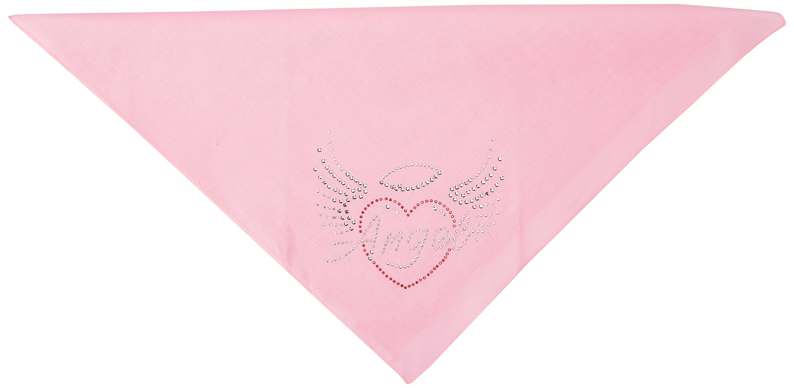 Mirage Pet Products Angel Heart Rhinestone Bandana Light Pink, Small
